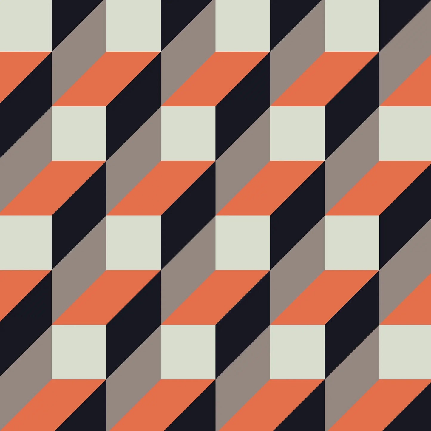 Orange and Black 3D Block Gift Wrap