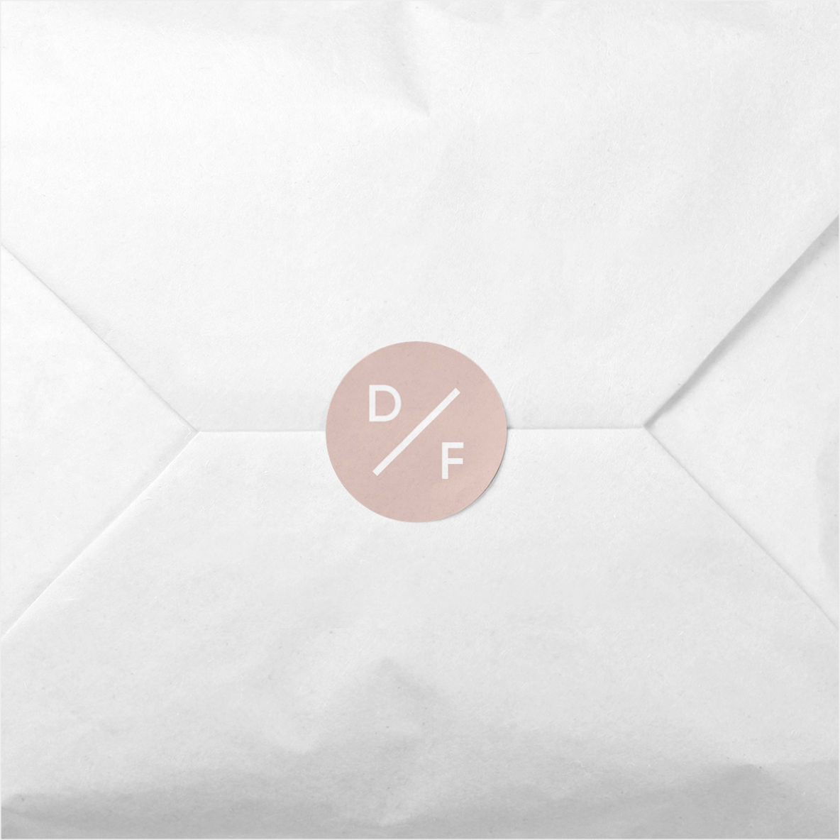 Pink Modern Monogram Round Sticker