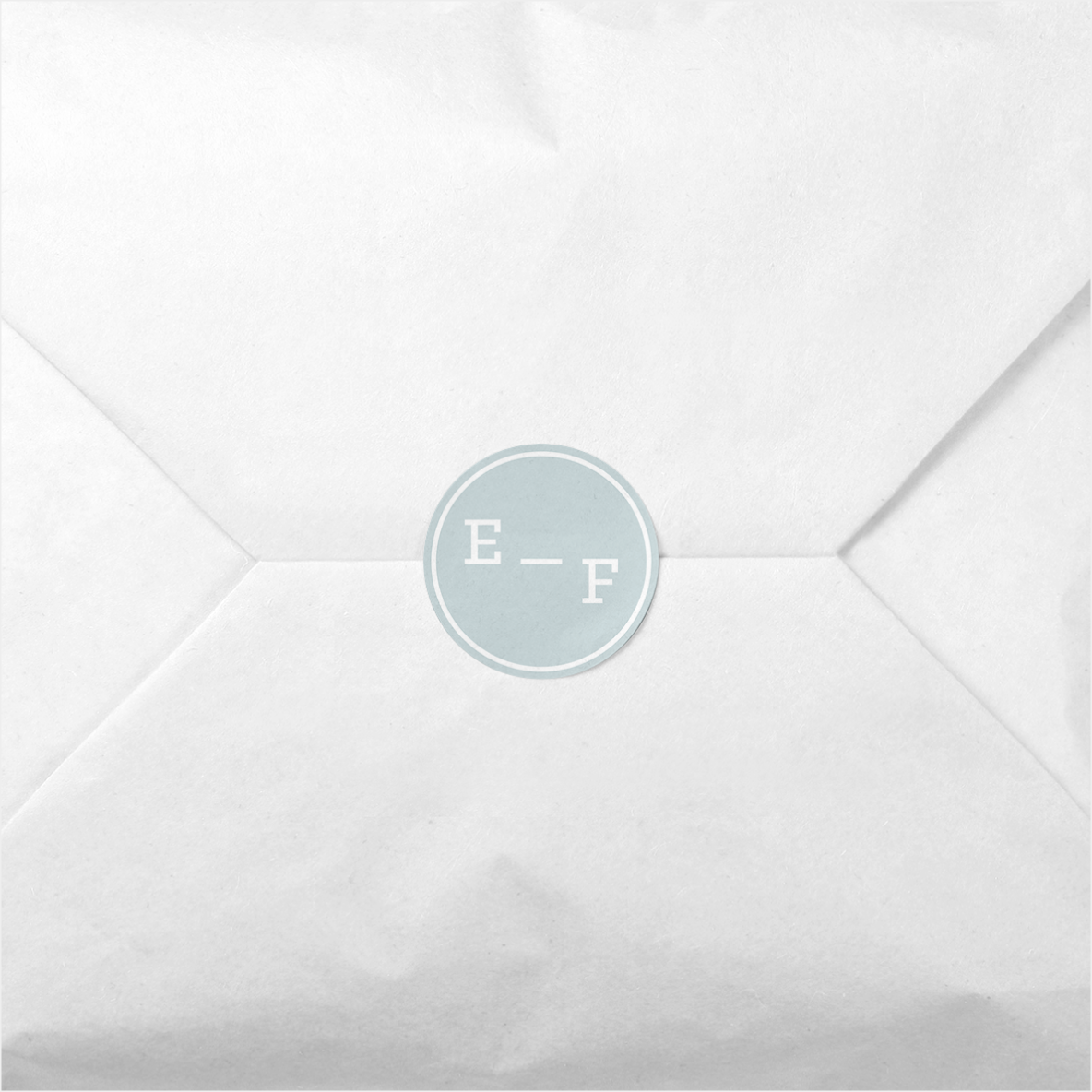 Blue Initials Monogram Round Sticker