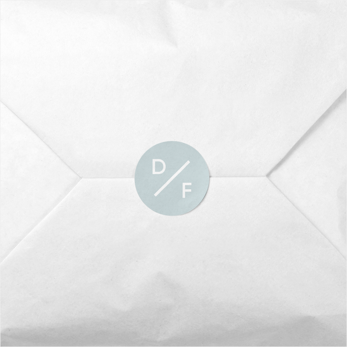 Blue Modern Monogram Round Sticker