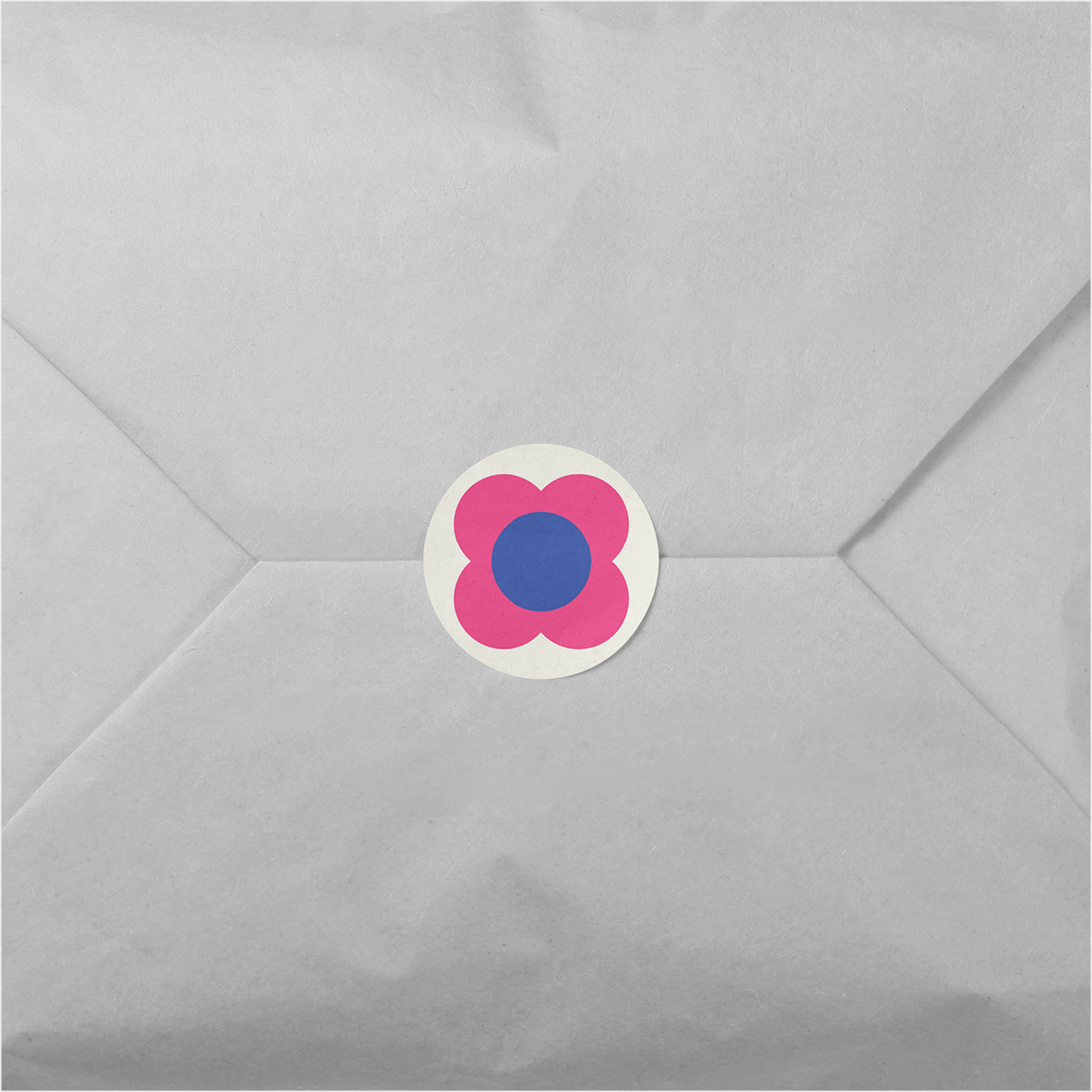 Geo Flower Round Sticker XIV