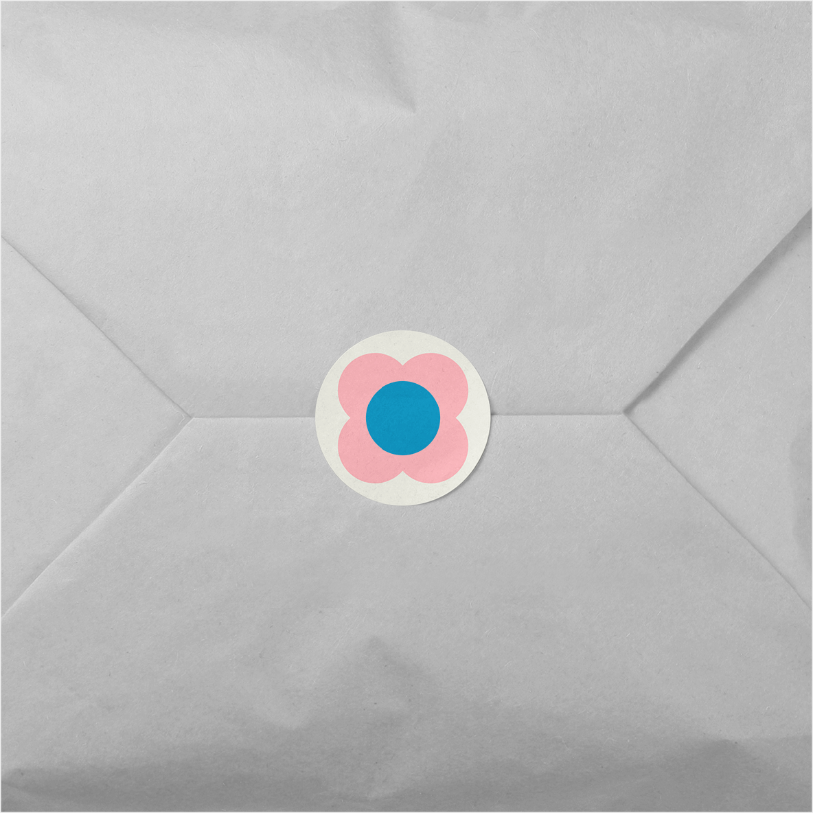 Geo Flower Round Sticker XV