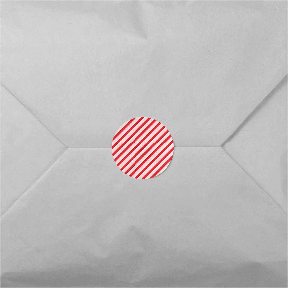 Red Stripe Holiday Round Sticker