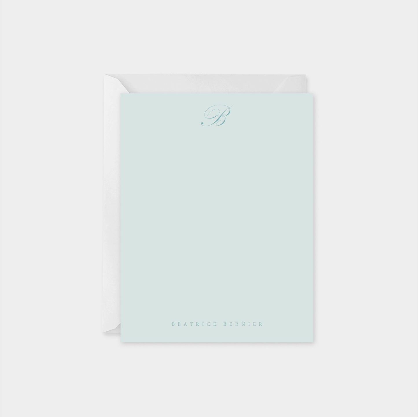 Script Monogram Note Card VII