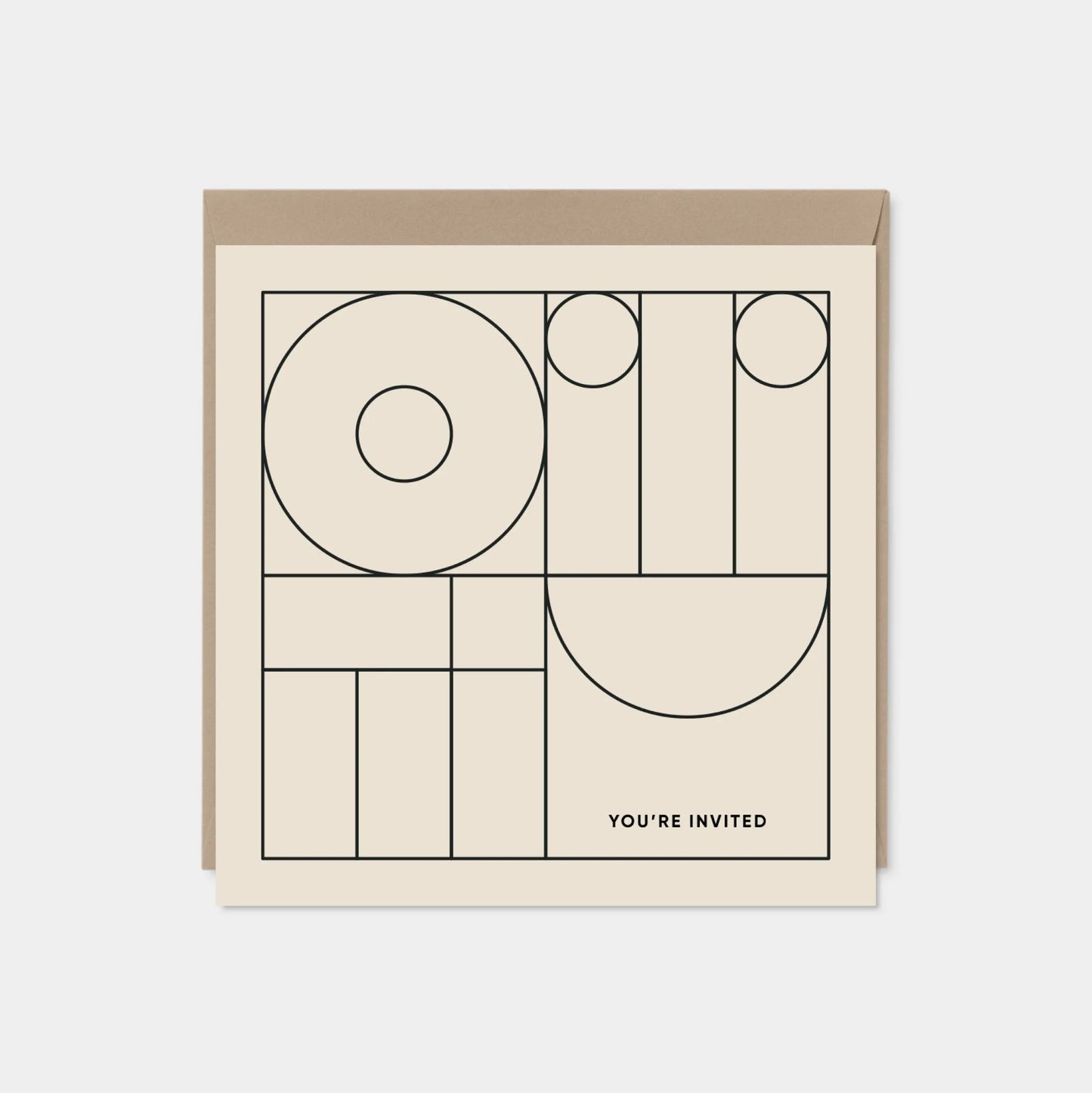 Square Geo Modern Line Art Invitation