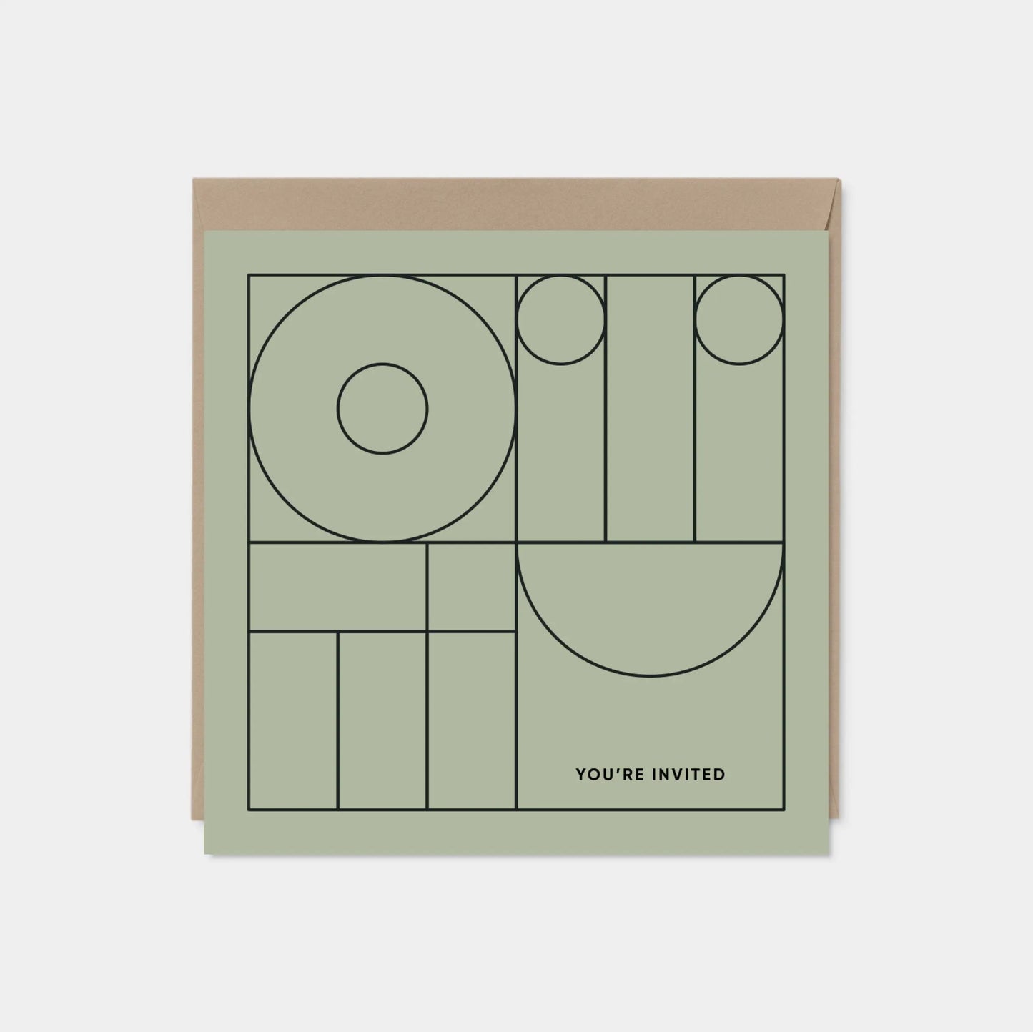Square Geo Modern Line Art Invitation