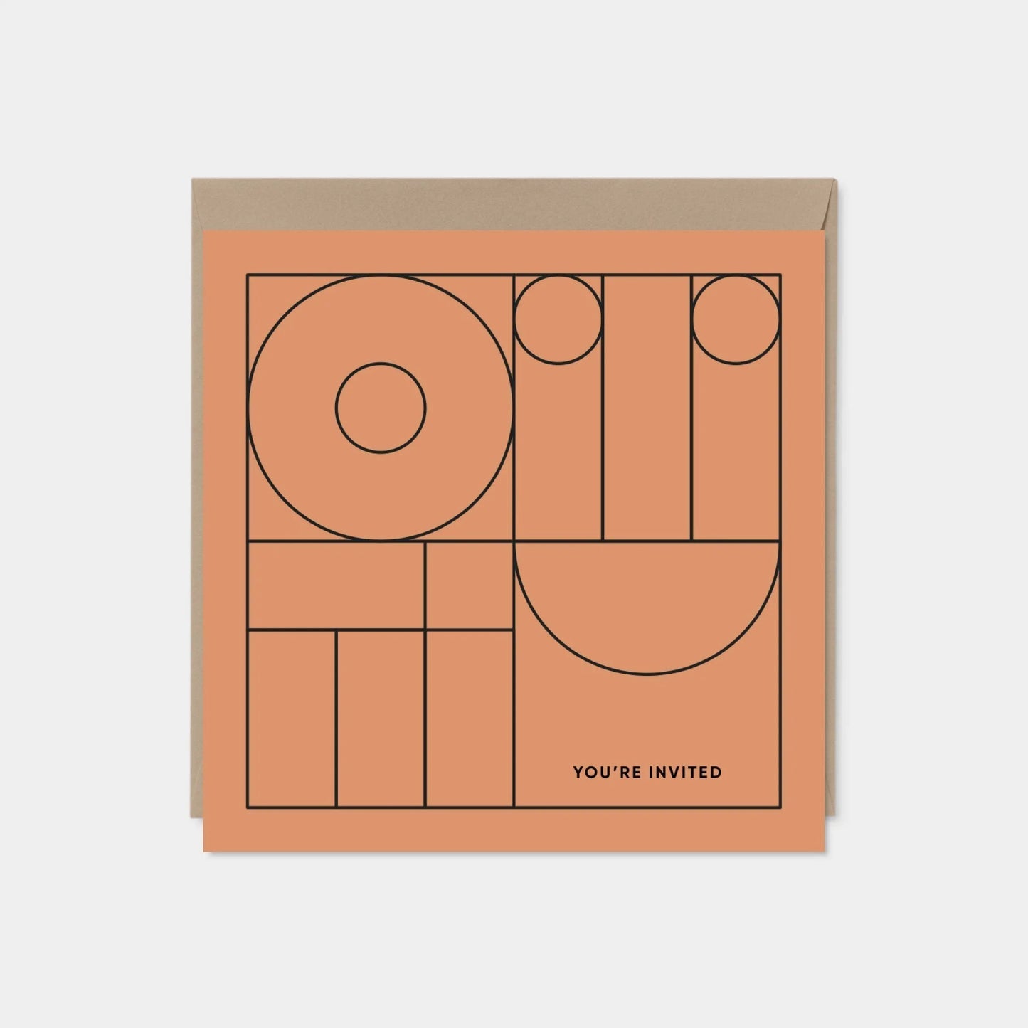 Square Geo Modern Line Art Invitation