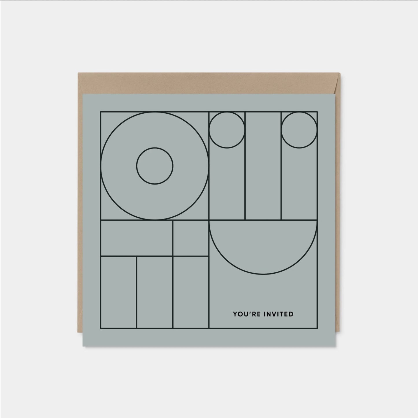 Square Geo Modern Line Art Invitation