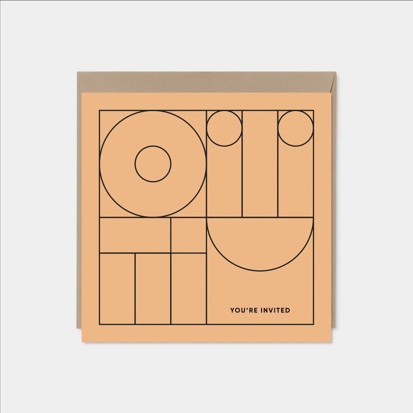 Square Geo Modern Line Art Invitation