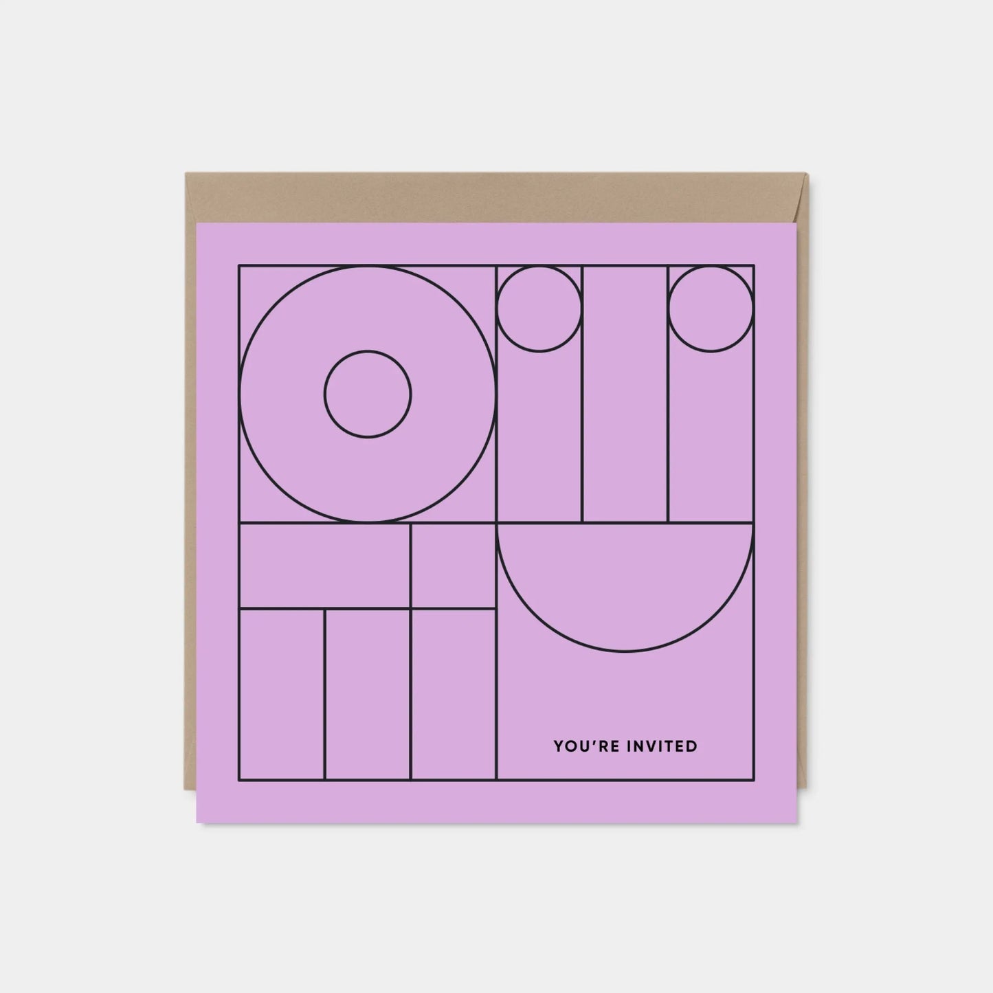 Square Geo Modern Line Art Invitation