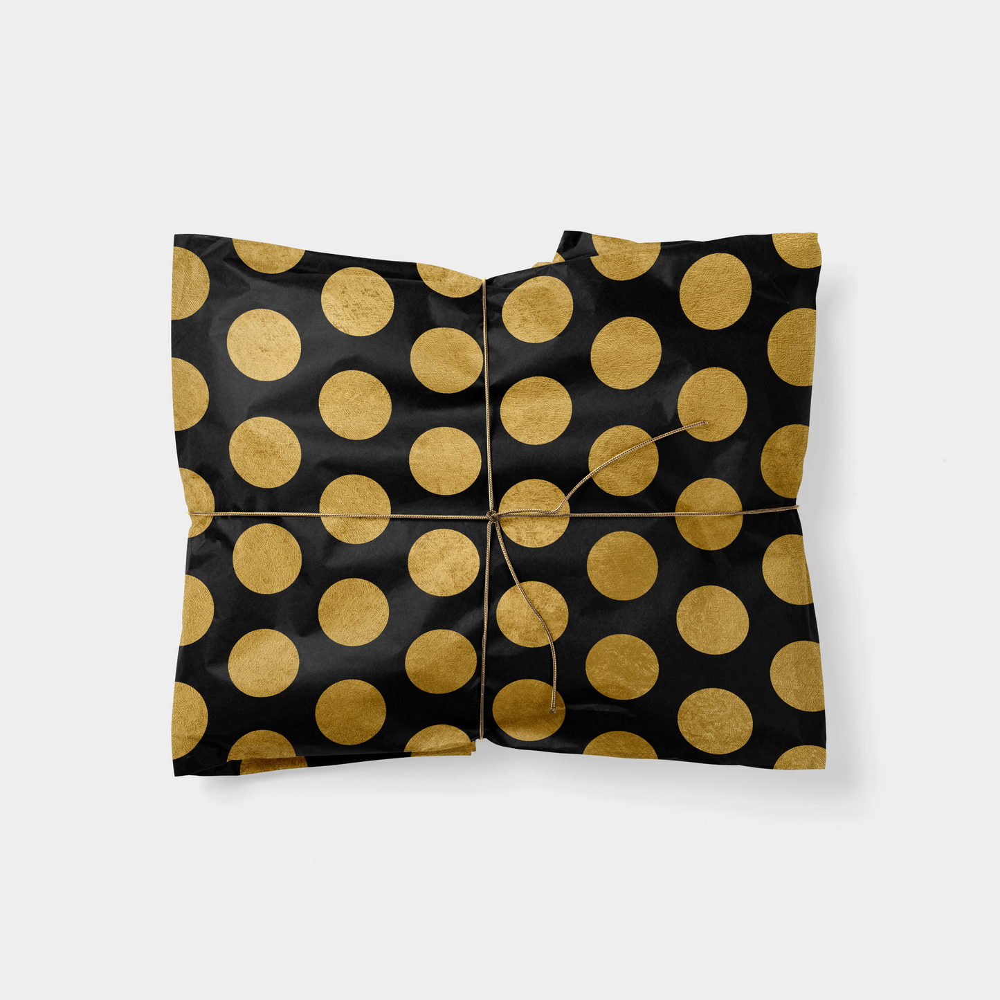 Gold & Black Big Polka Dot Gift Wrap