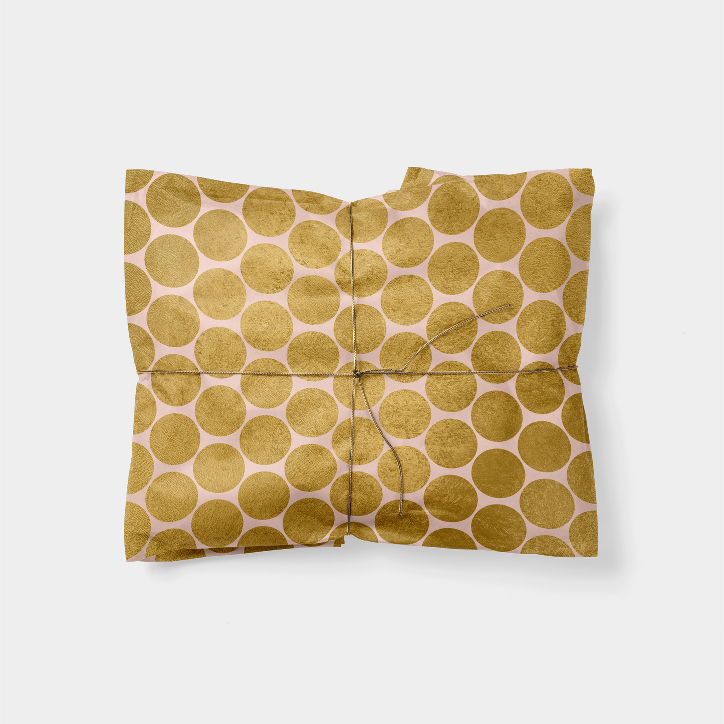 Gold & Pink Big Polka Dot Gift Wrap