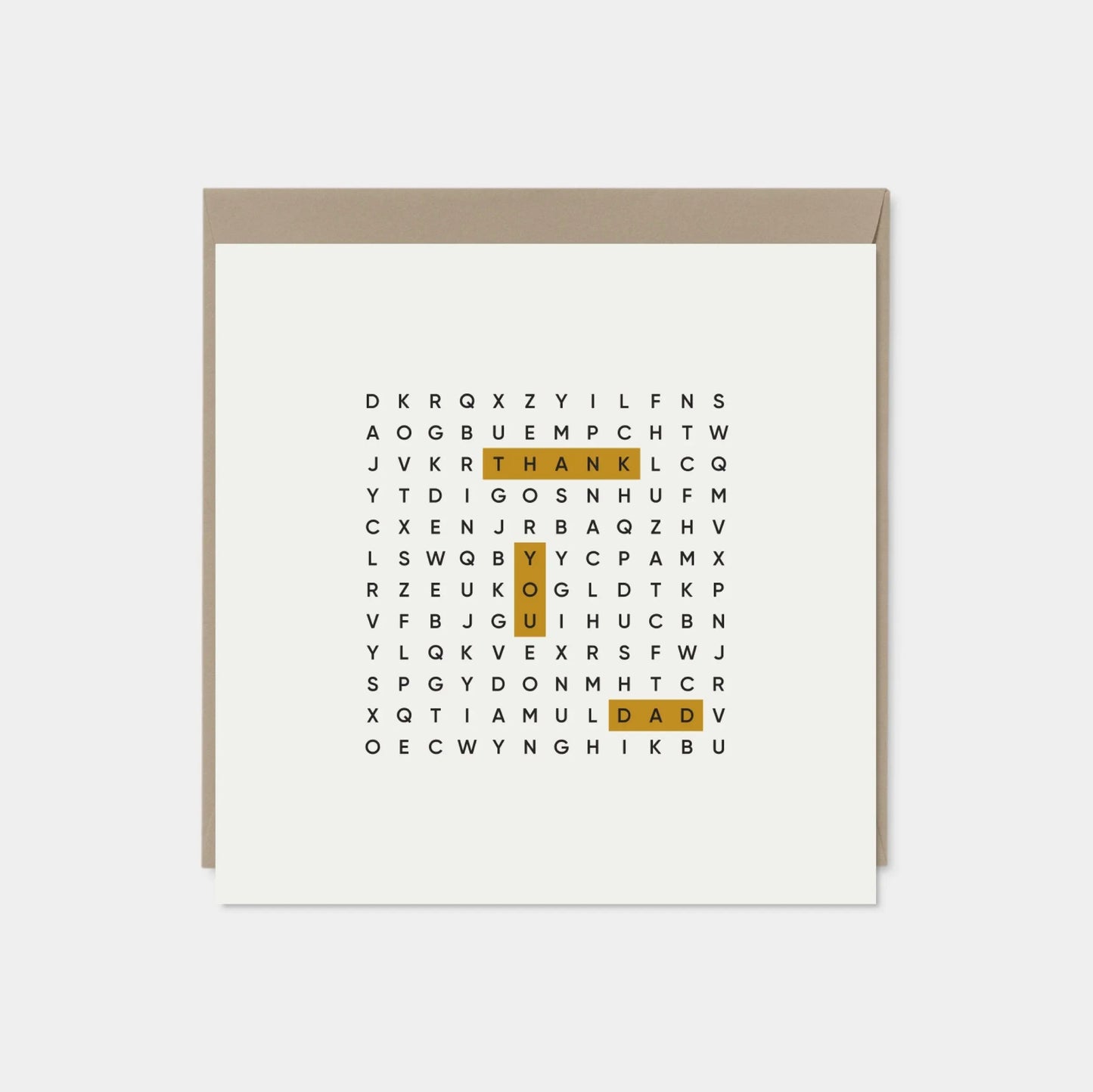 Thank You Dad Word Search Father's Day Card