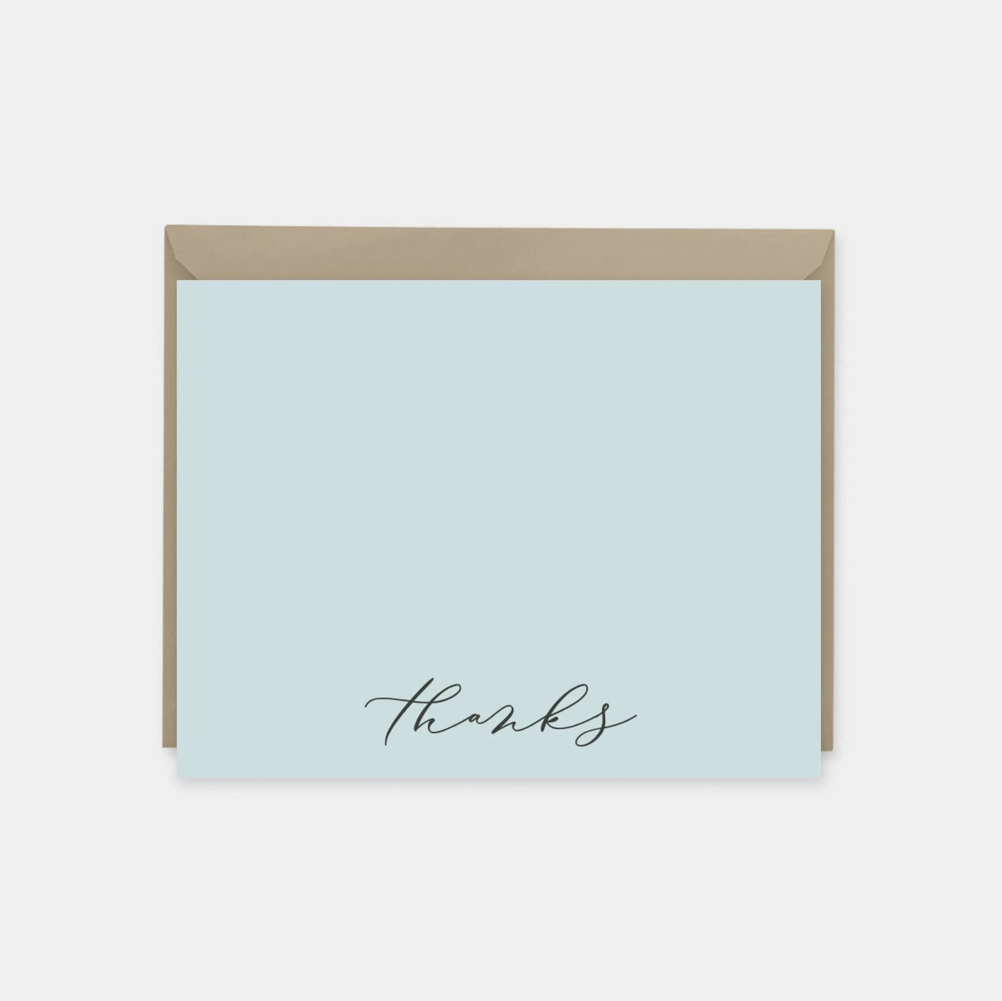 Thanks Script Powder Blue Wedding Note Cards
