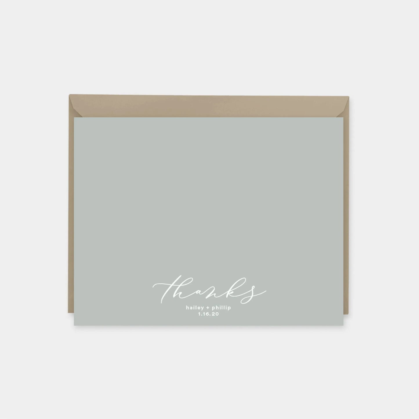 Thanks Script Wedding Note Cards