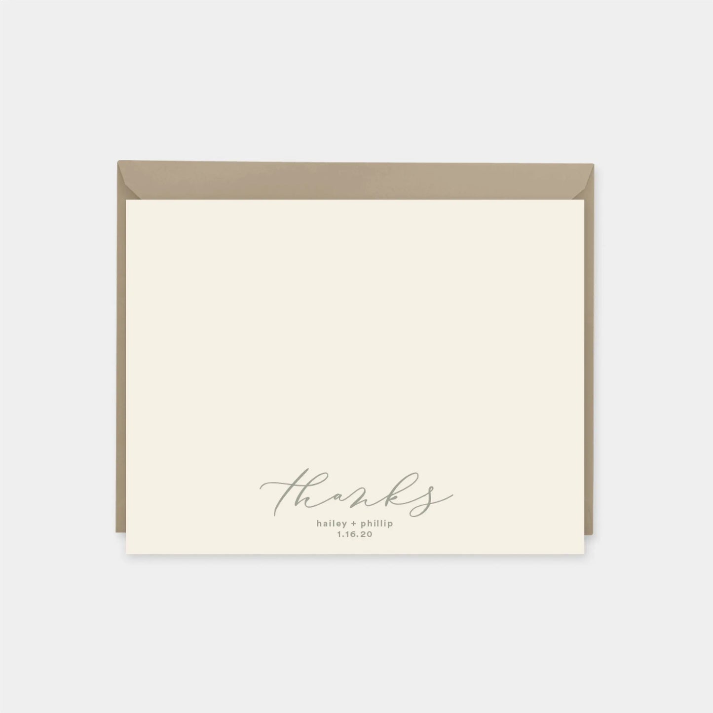 Thanks Wedding Script Note Cards II