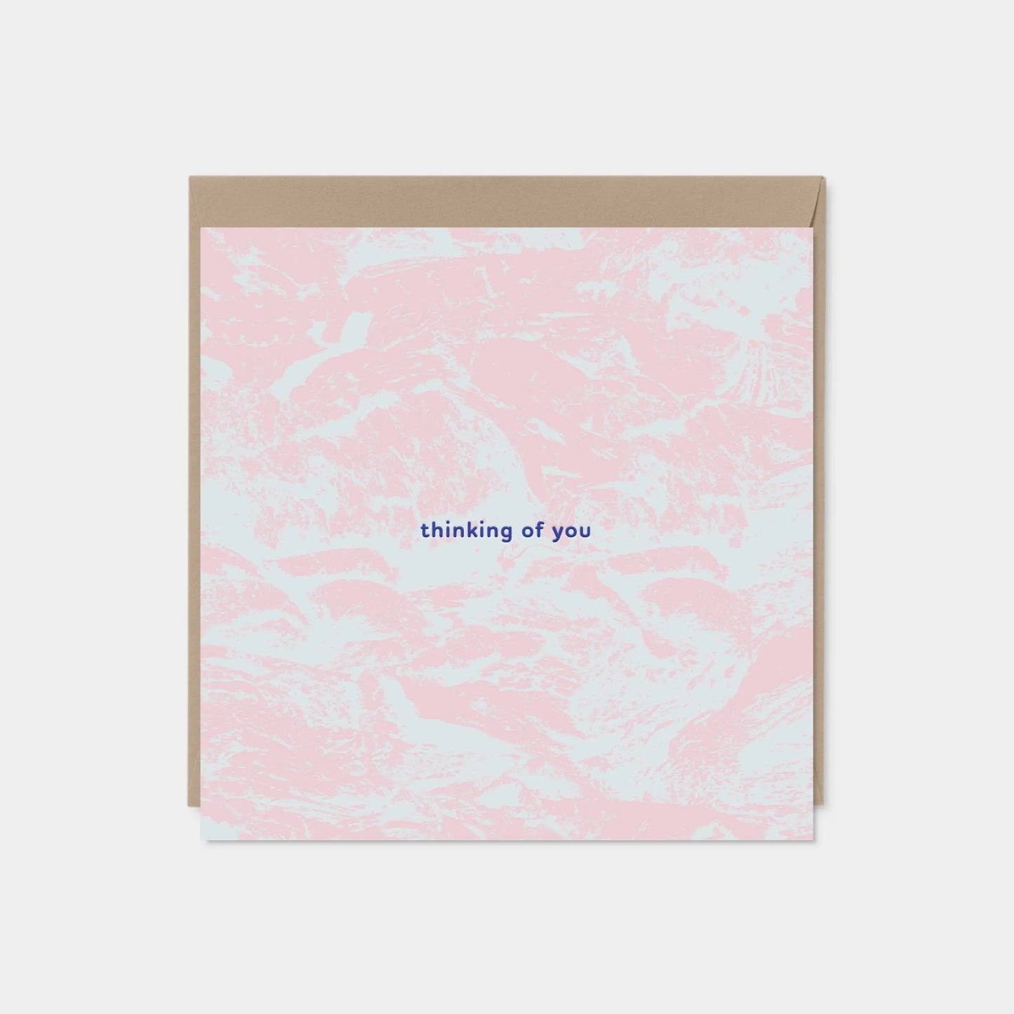 Thinking of You Pink Terrain Square Card