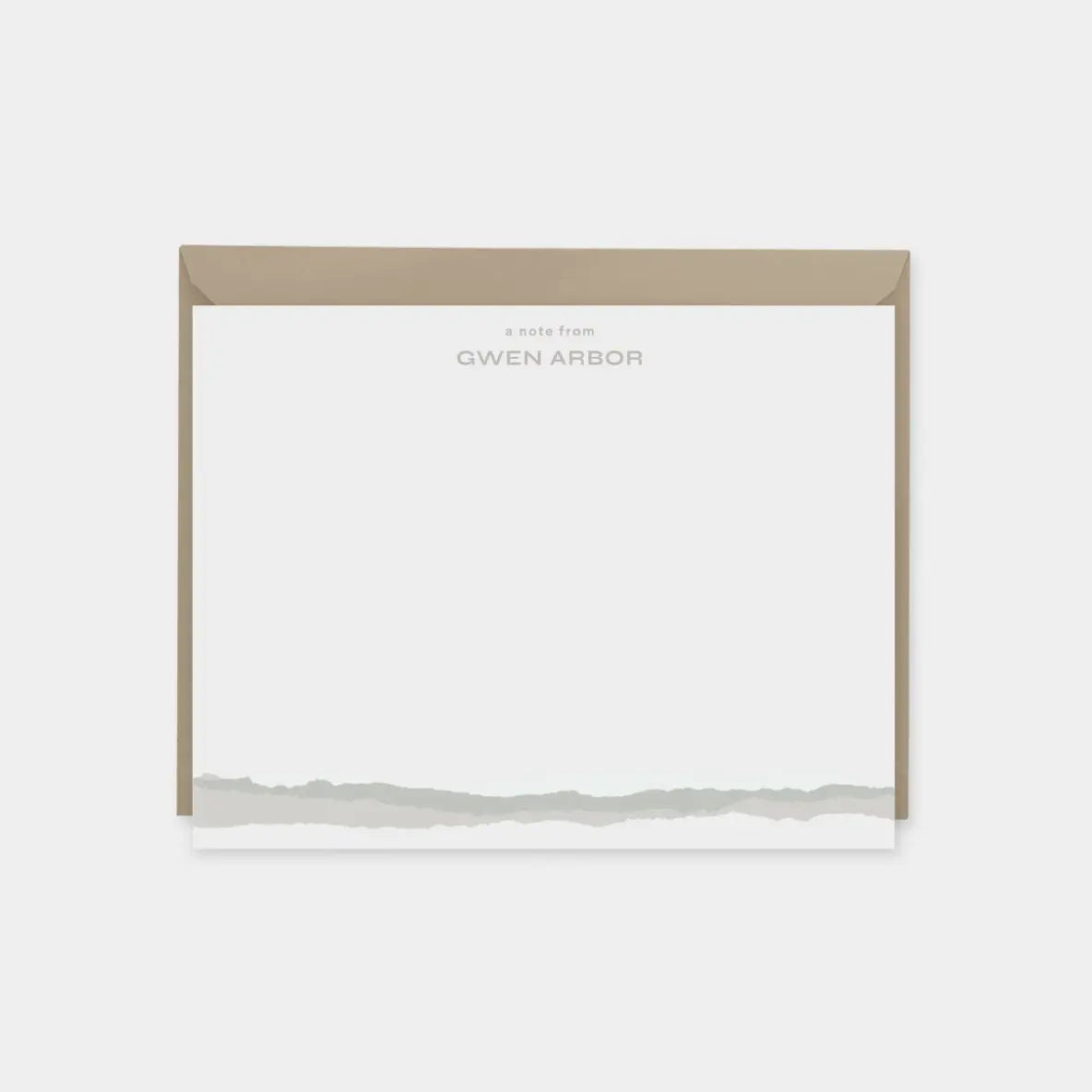 Torn Paper Note Cards, Custom Note