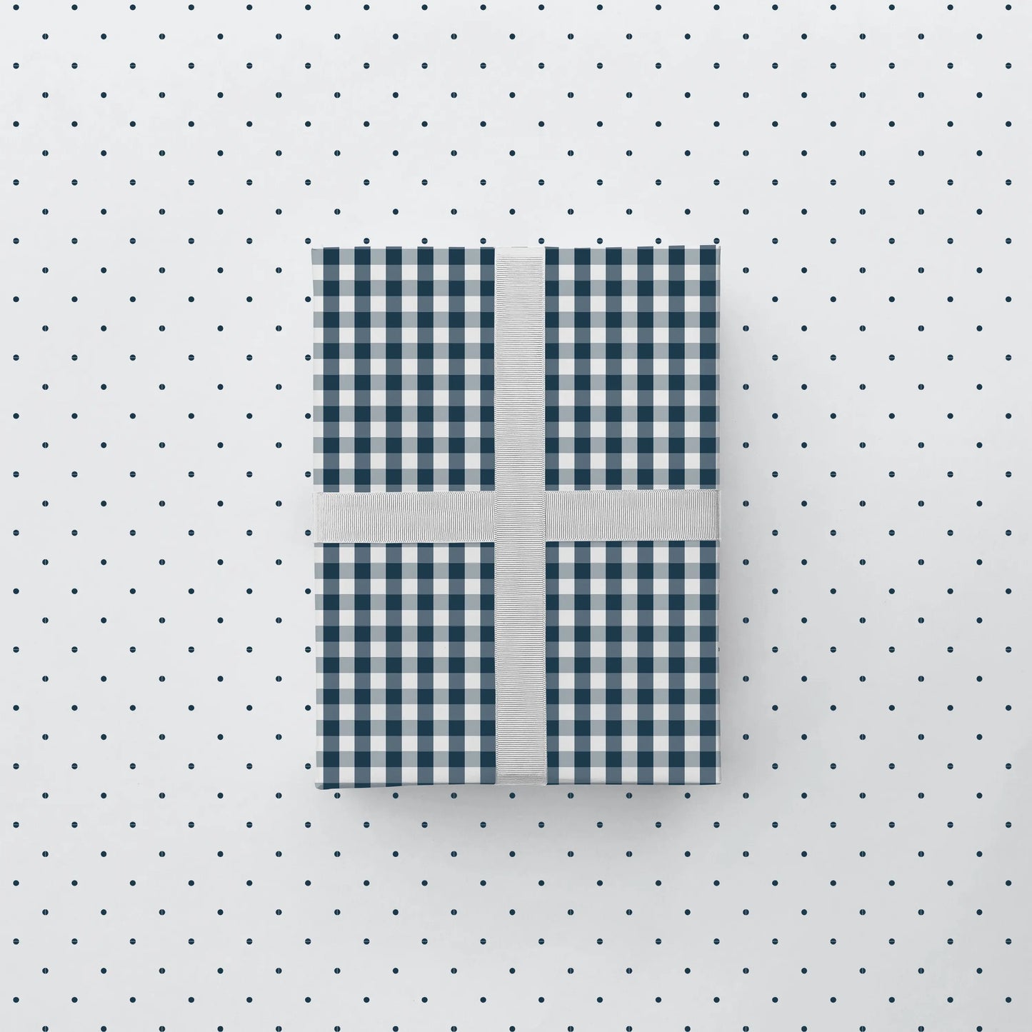 Vintage Blue Gingham and Microdot