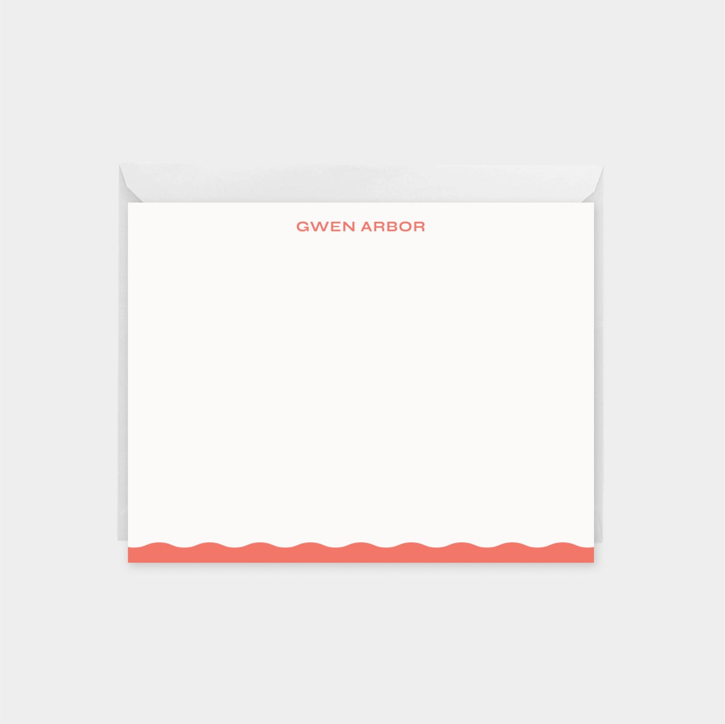 Wavy Edge Thank You Note Card XVII