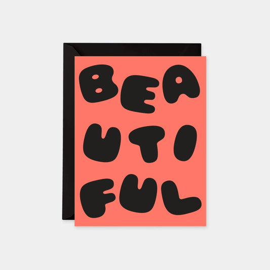 Beautiful Puffy Typography Card, Red,