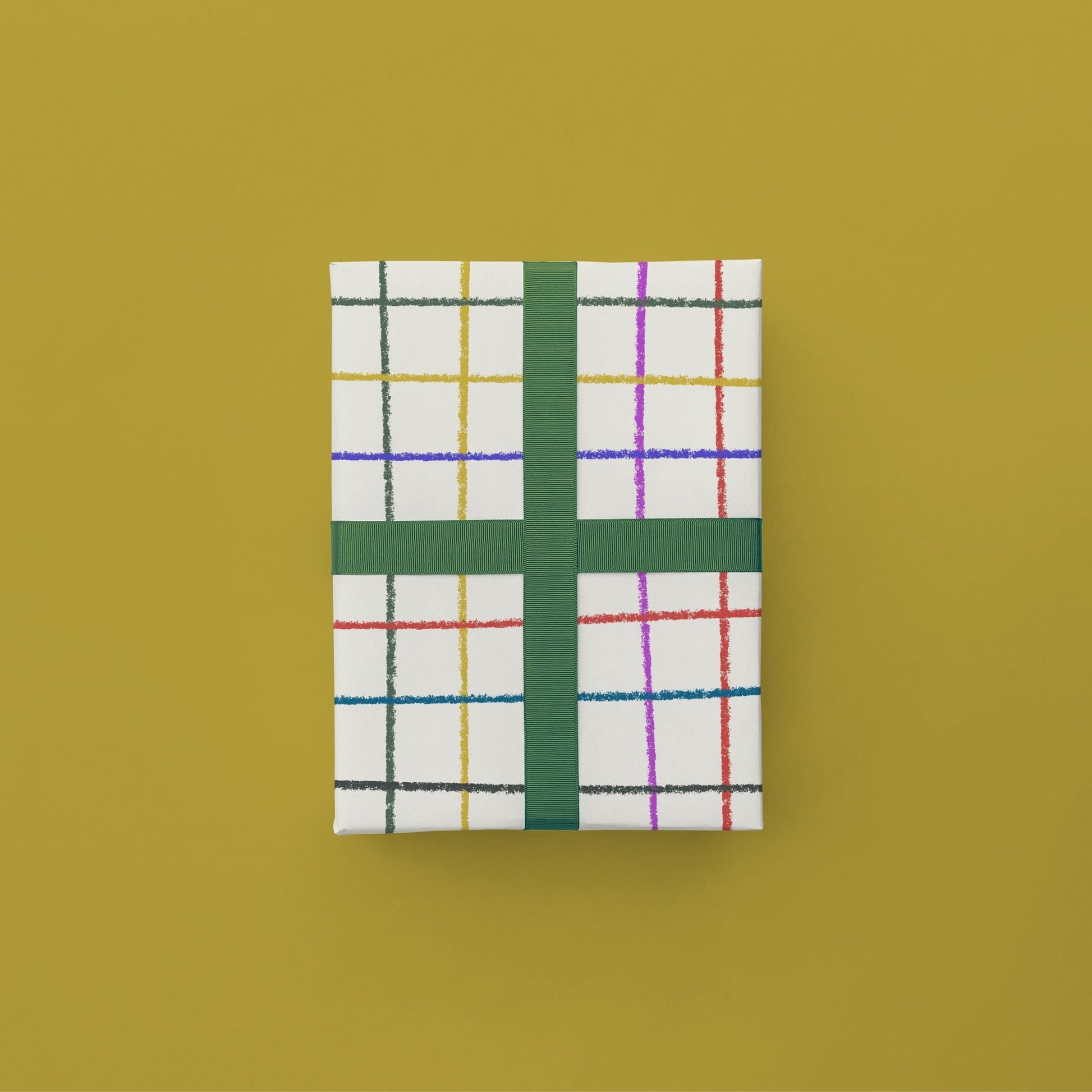 Colorful Crayon Grid Gift Wrap Paper