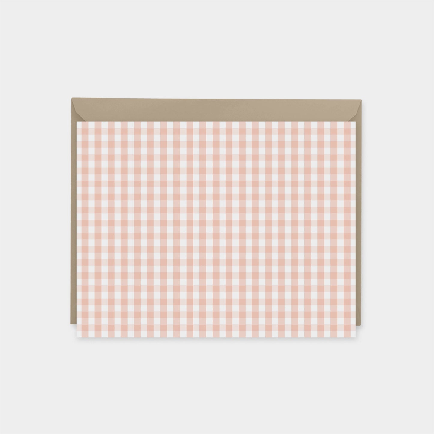 Pink Gingham Personalized Note Cards,