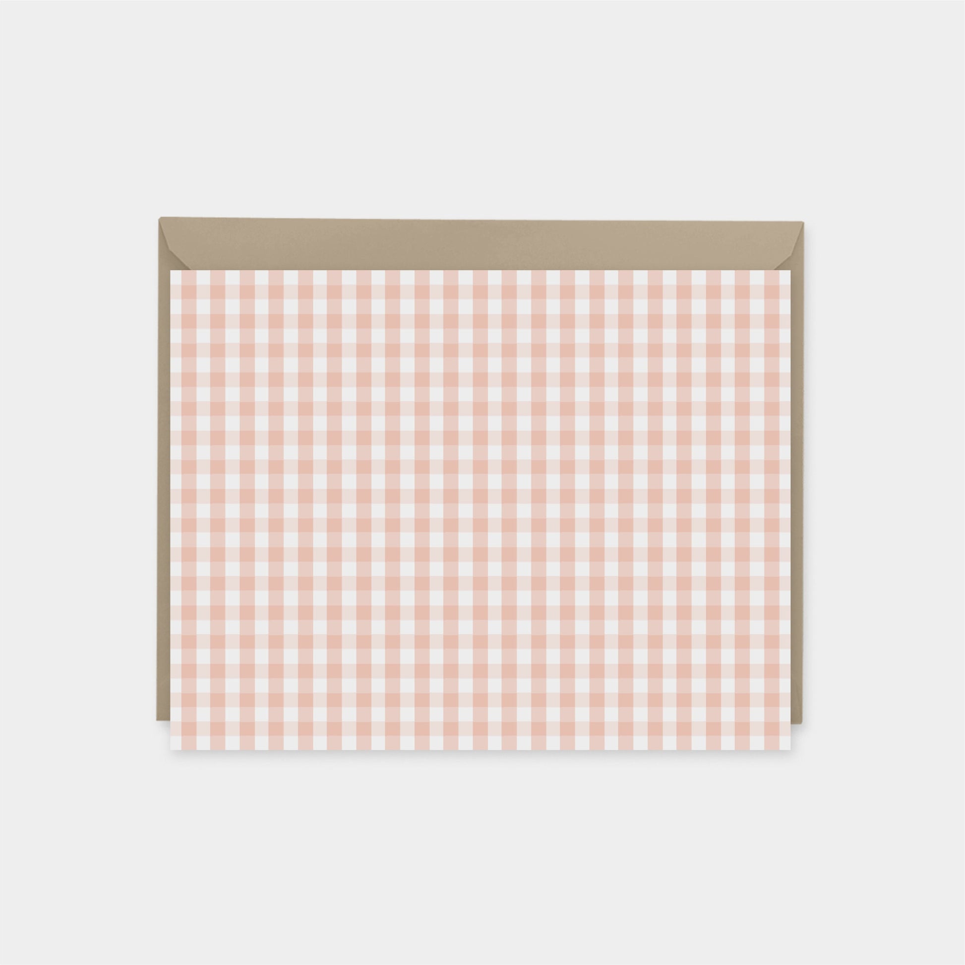 Pink Gingham Personalized Note Cards,