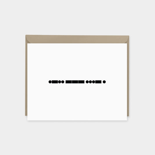 Morse Code "Love" Card, Recycled Blank