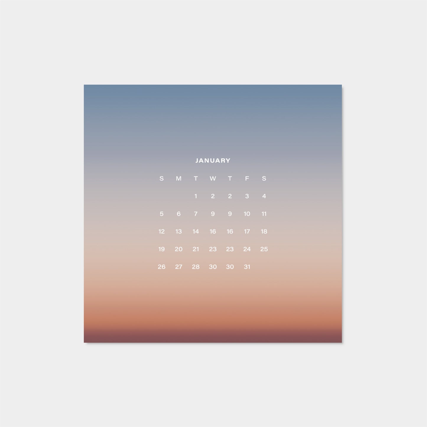 2025 Ombre Sky Calendar-The Design Craft