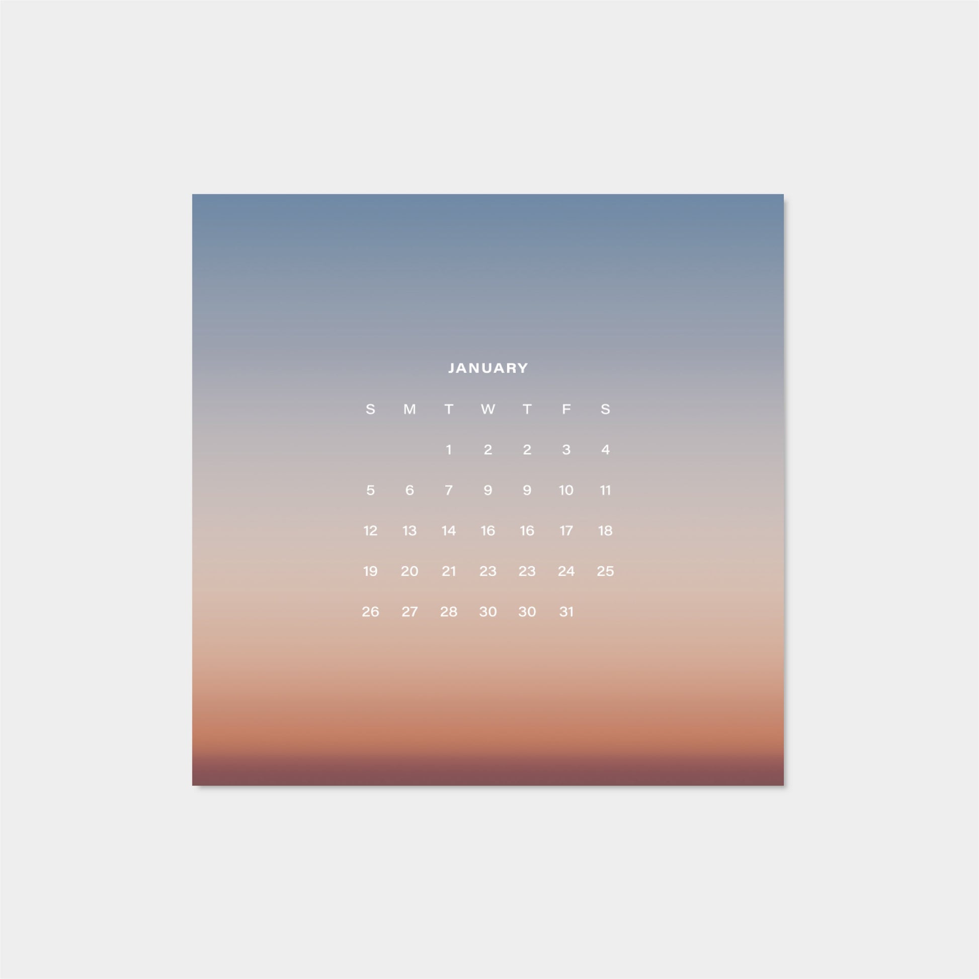 2025 Ombre Sky Calendar-The Design Craft