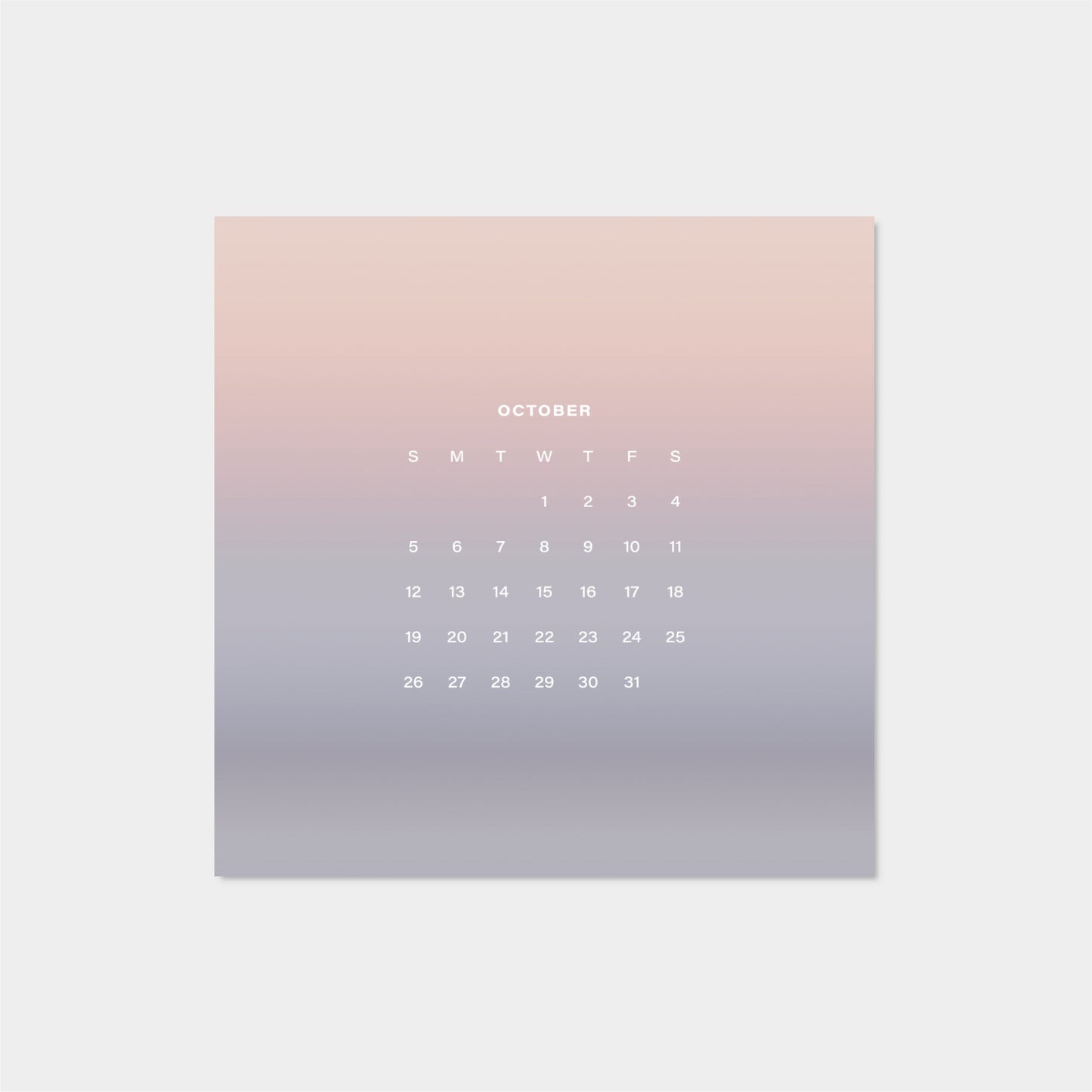 2025 Ombre Sky Calendar