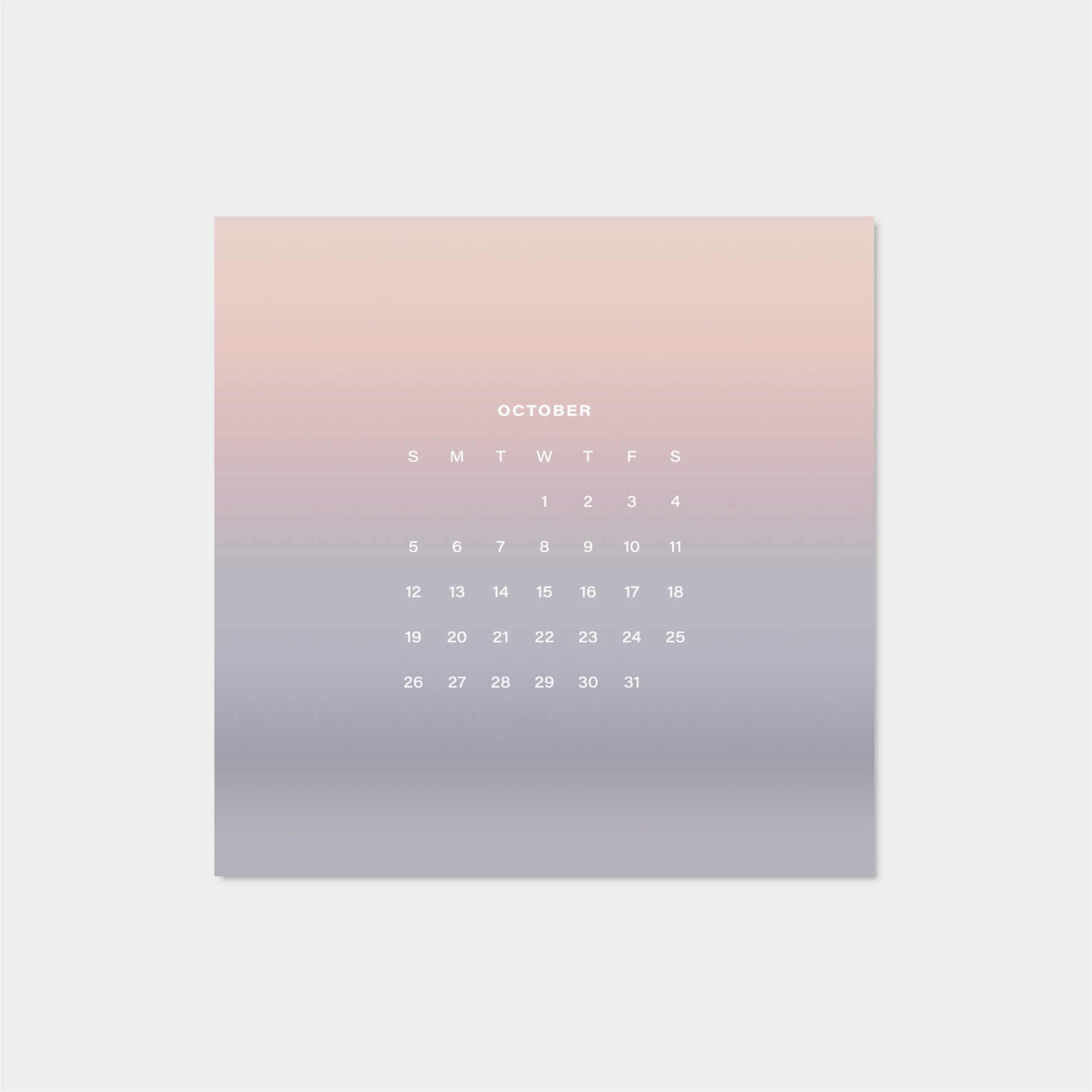 2025 Ombre Sky Calendar