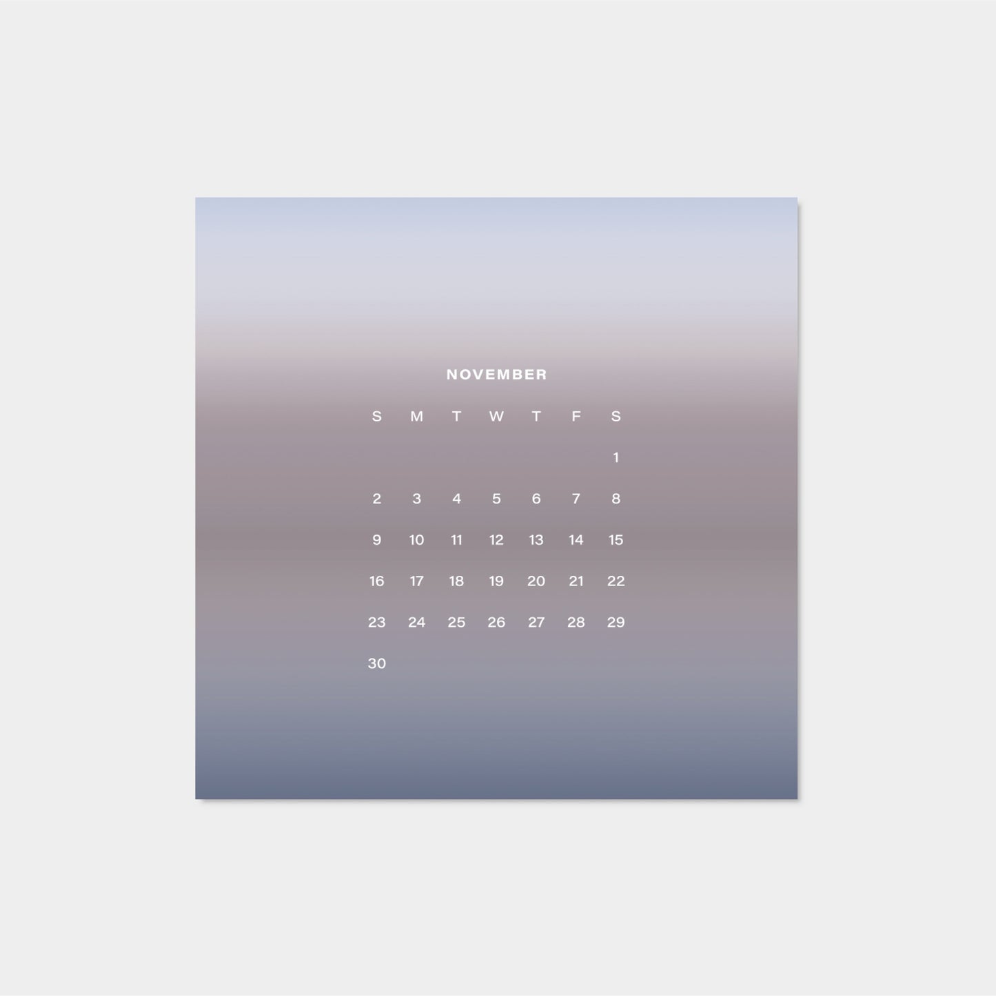2025 Ombre Sky Calendar