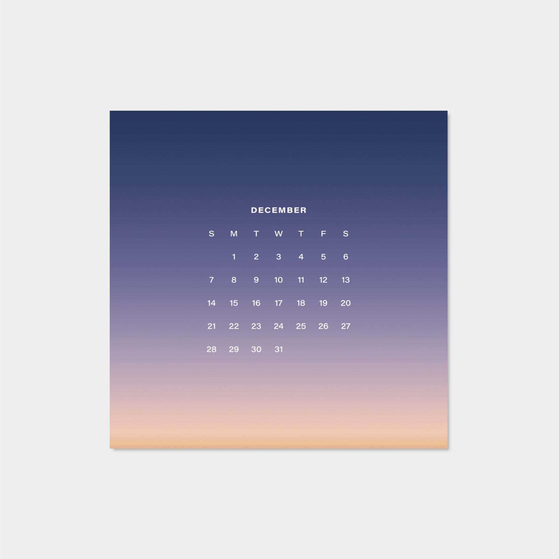 2025 Ombre Sky Calendar