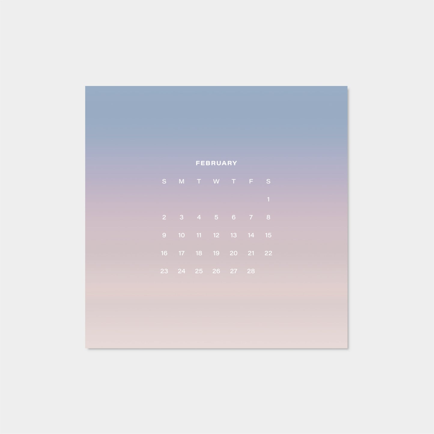 2025 Ombre Sky Calendar