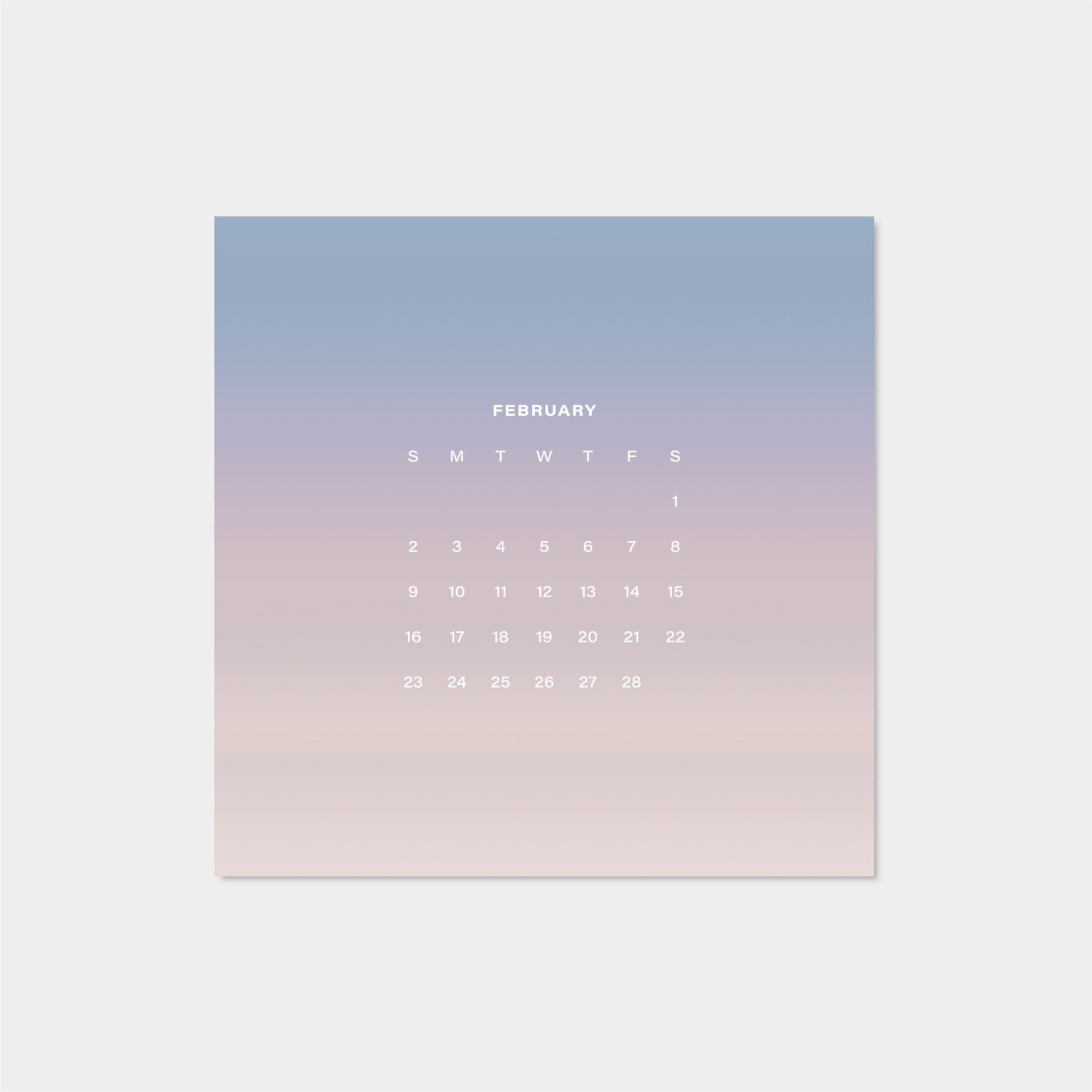 2025 Ombre Sky Calendar