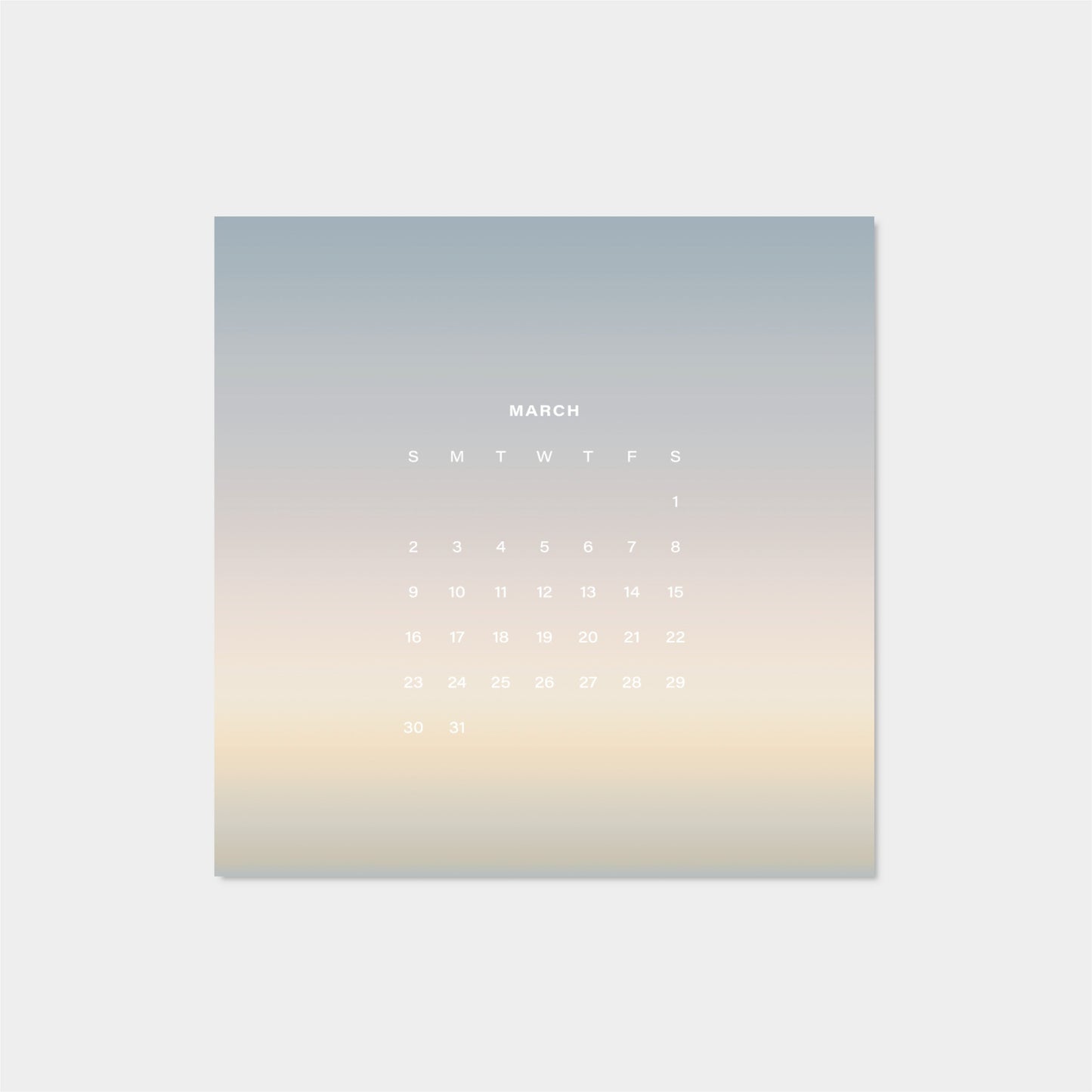 2025 Ombre Sky Calendar