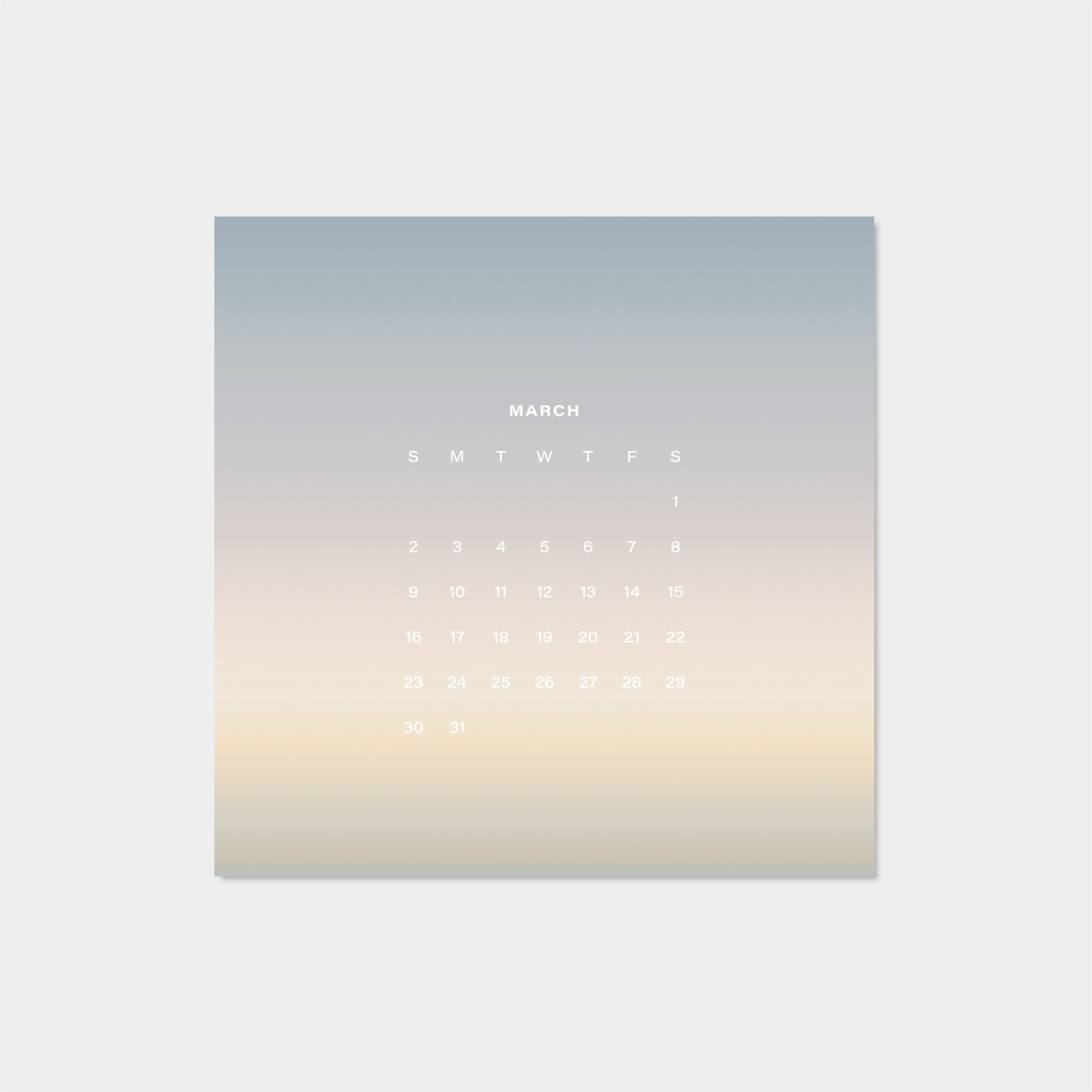 2025 Ombre Sky Calendar