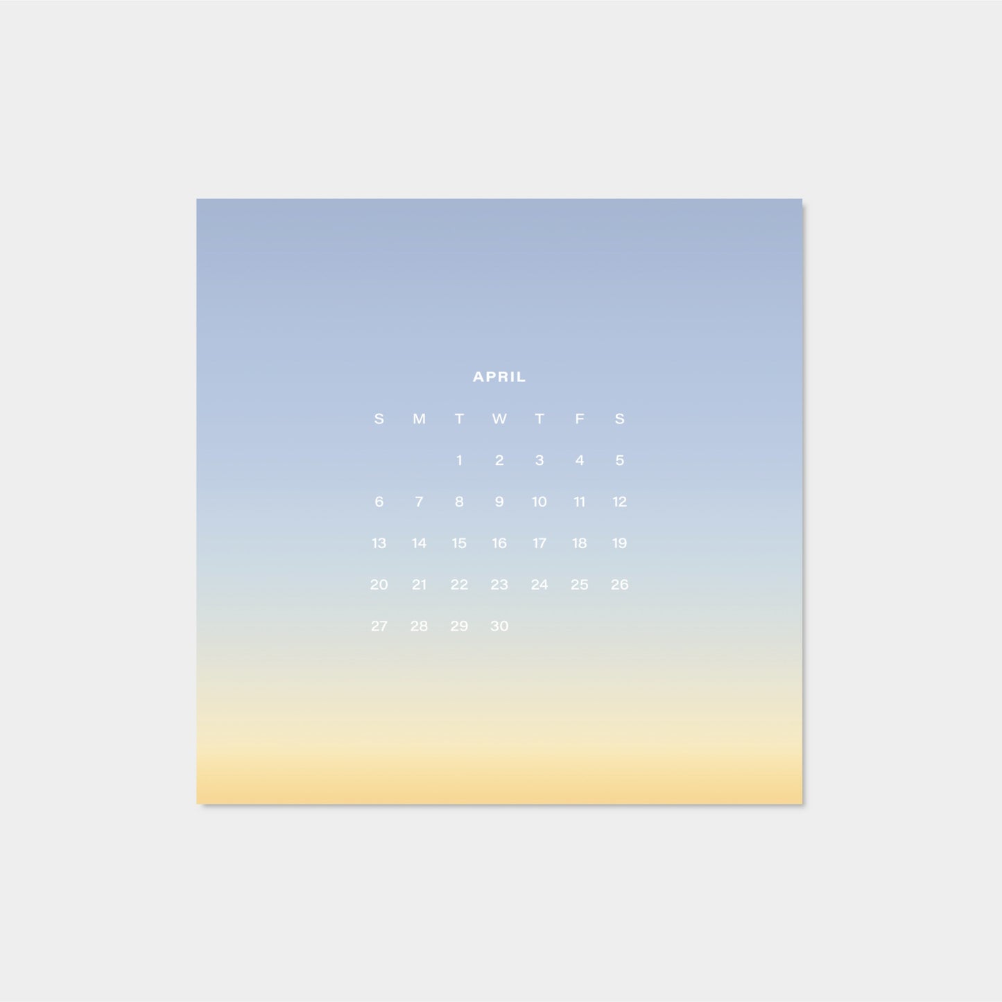 2025 Ombre Sky Calendar