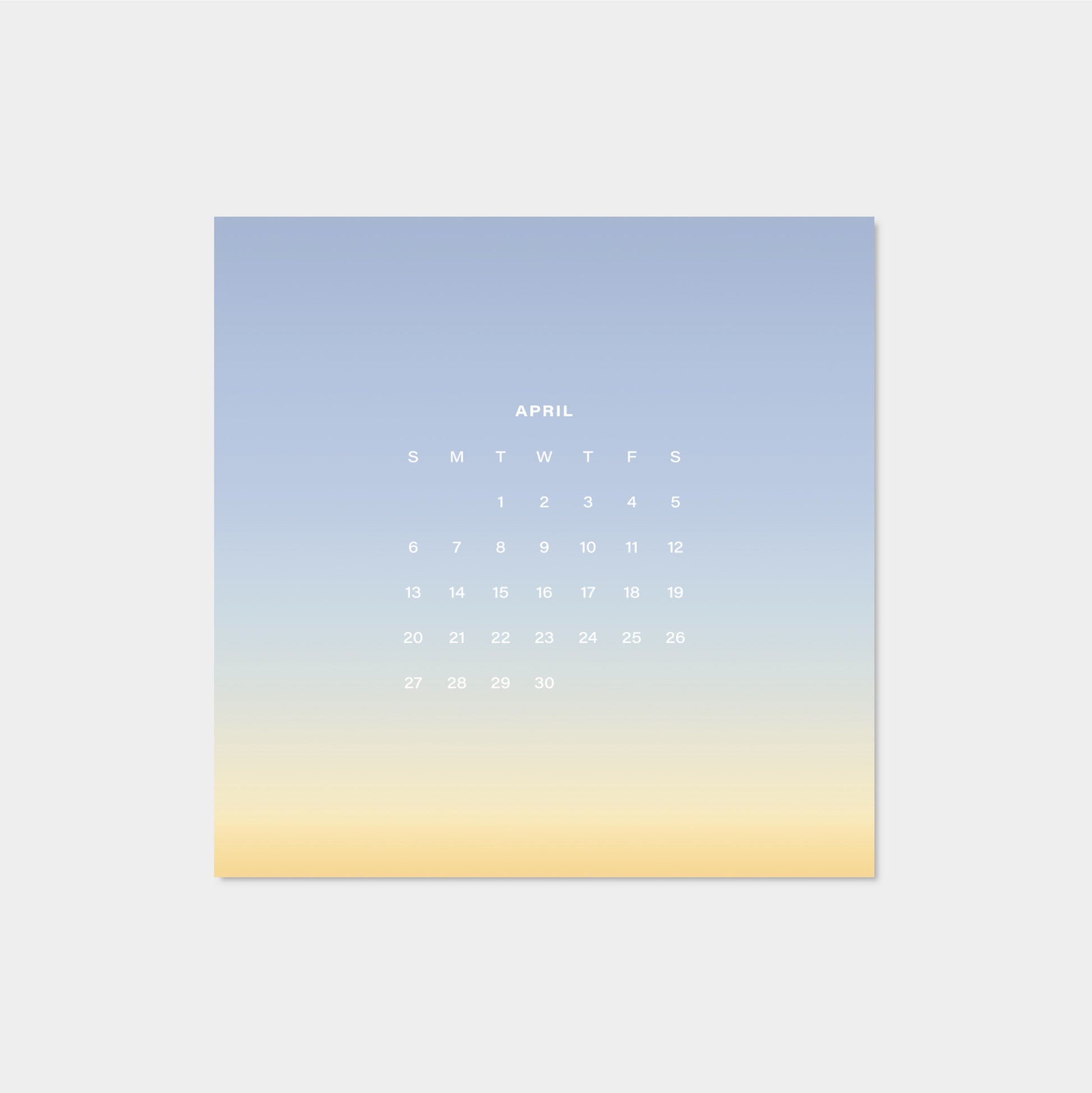 2025 Ombre Sky Calendar