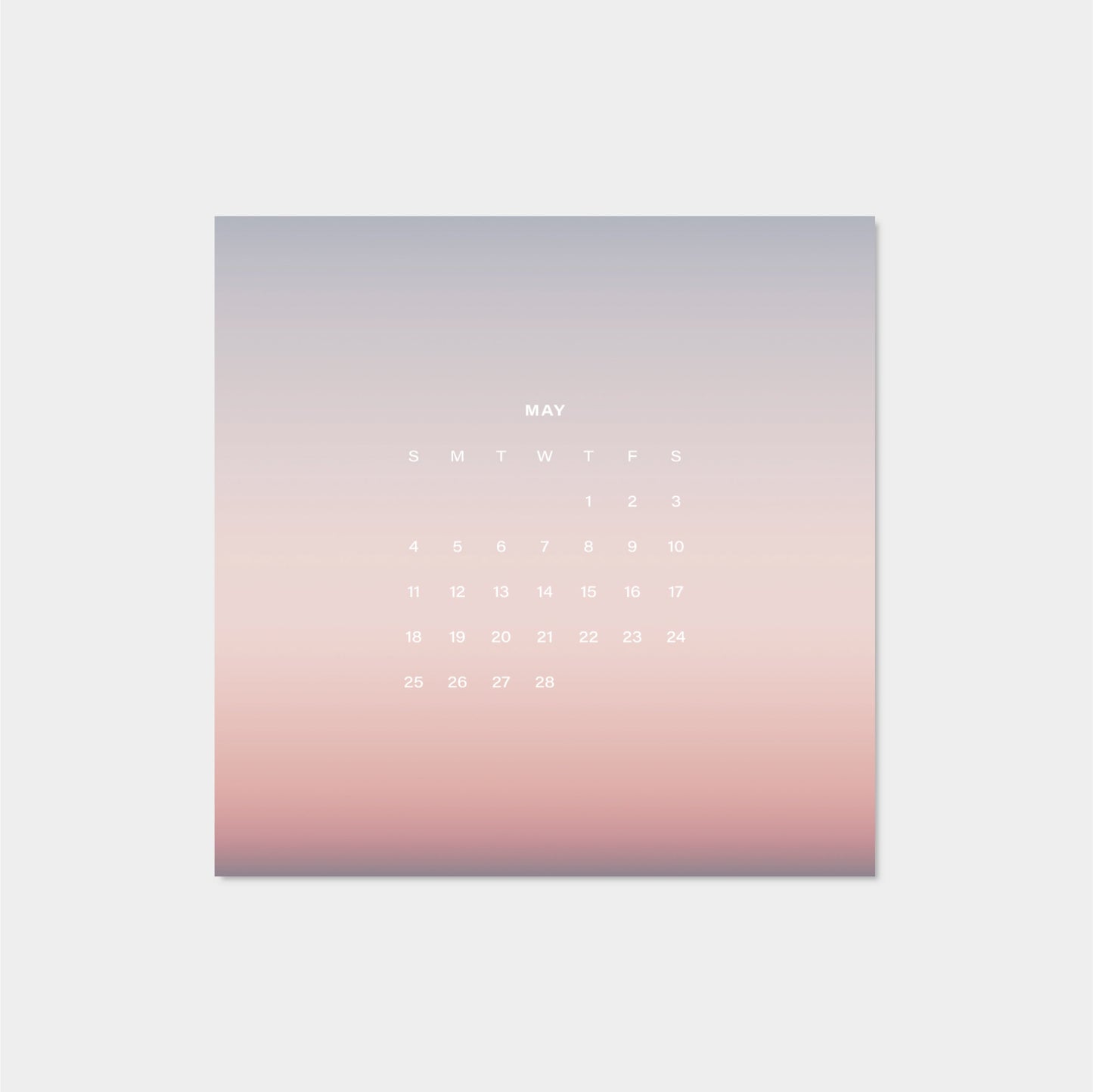 2025 Ombre Sky Calendar