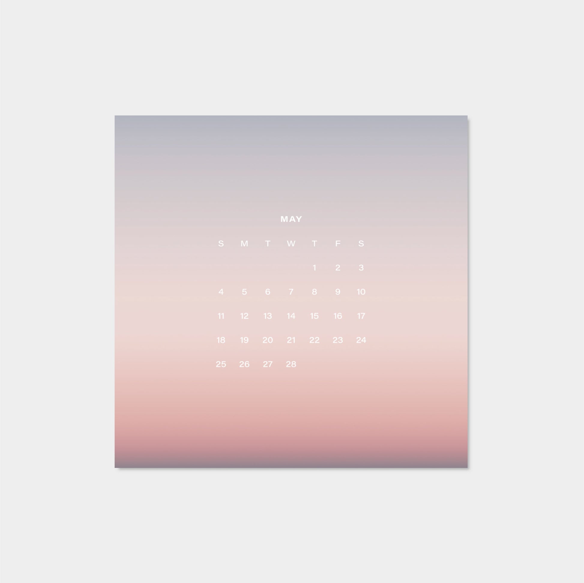 2025 Ombre Sky Calendar