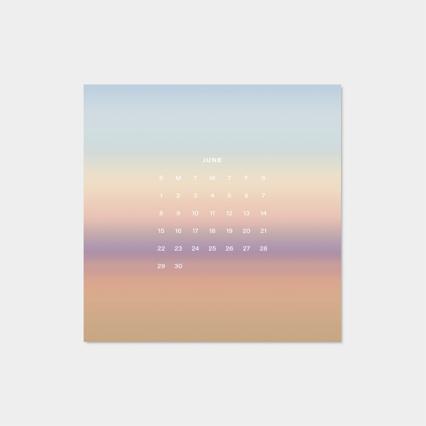 2025 Ombre Sky Calendar