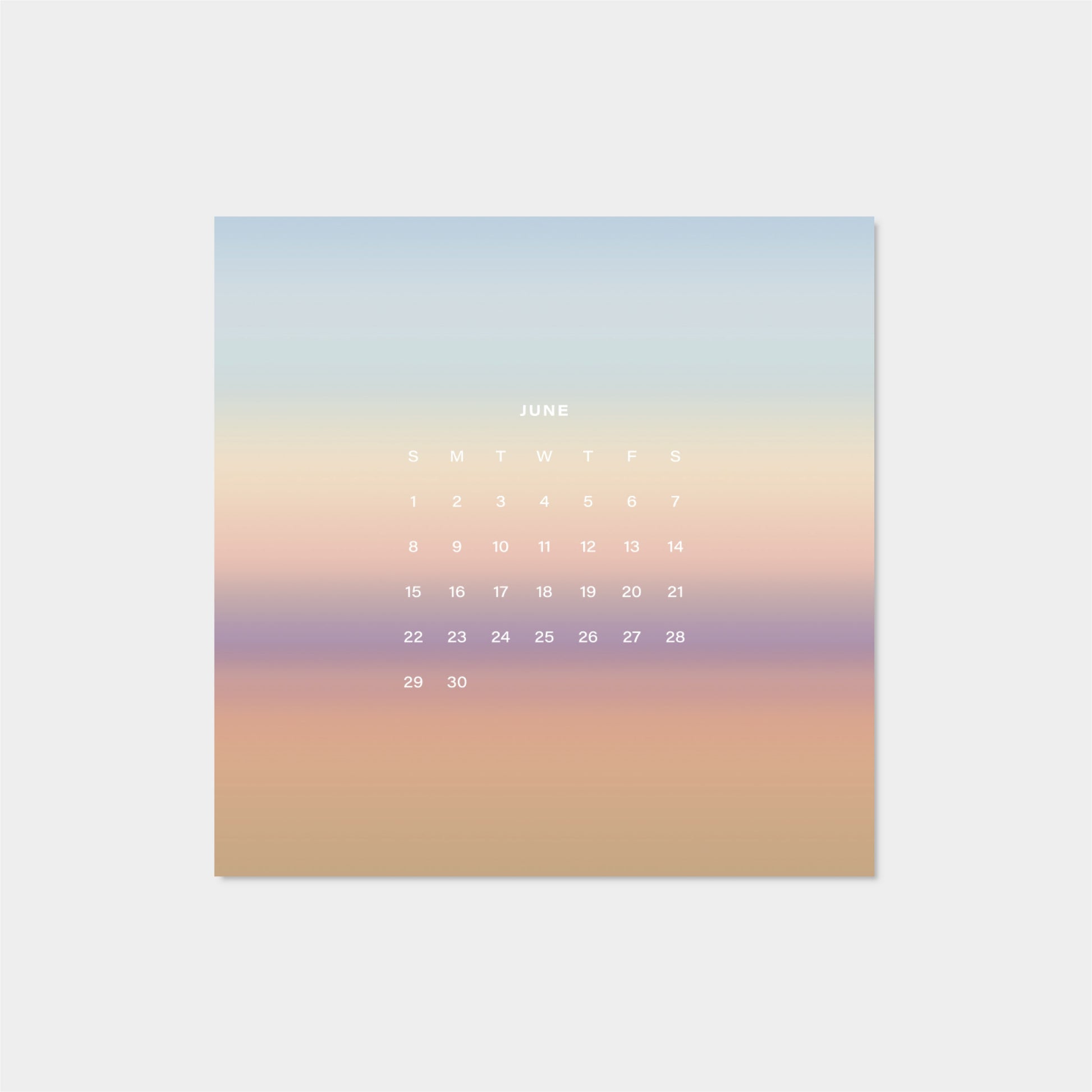 2025 Ombre Sky Calendar