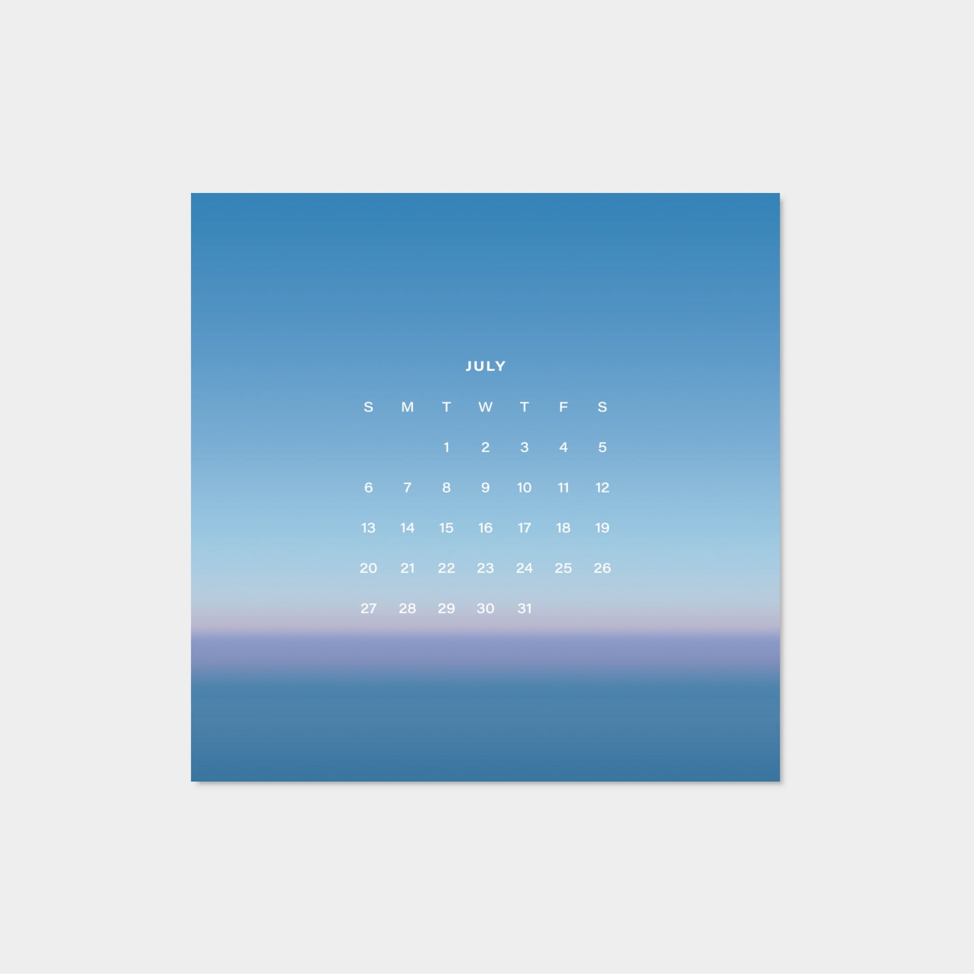 2025 Ombre Sky Calendar