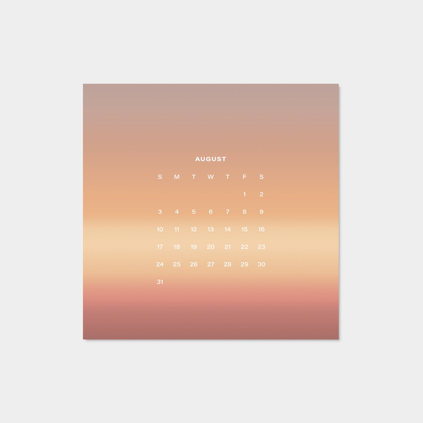 2025 Ombre Sky Calendar