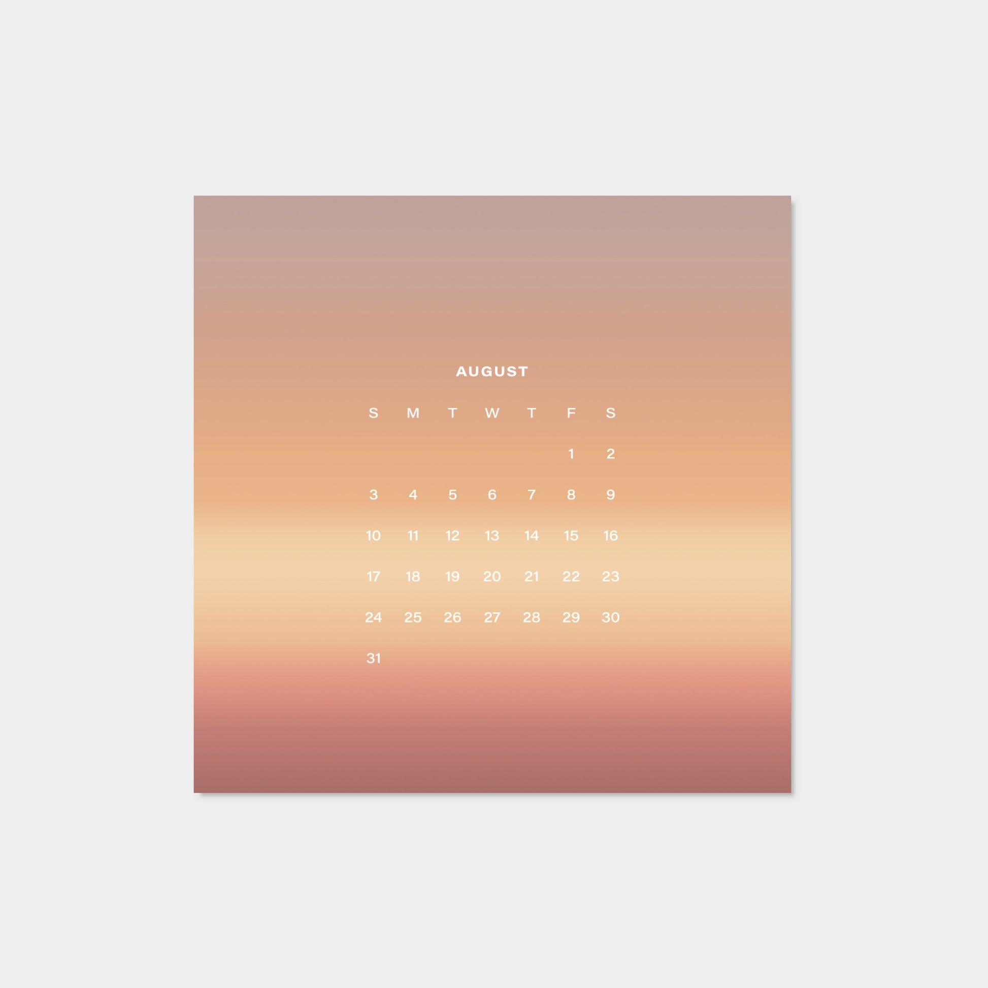 2025 Ombre Sky Calendar