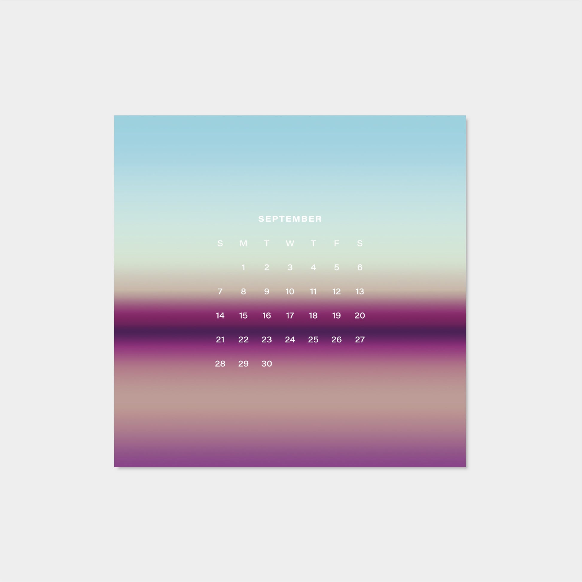 2025 Ombre Sky Calendar