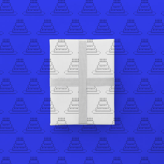 ASCII Art Birthday Cake Gift Wrap-Gift Wrapping-The Design Craft